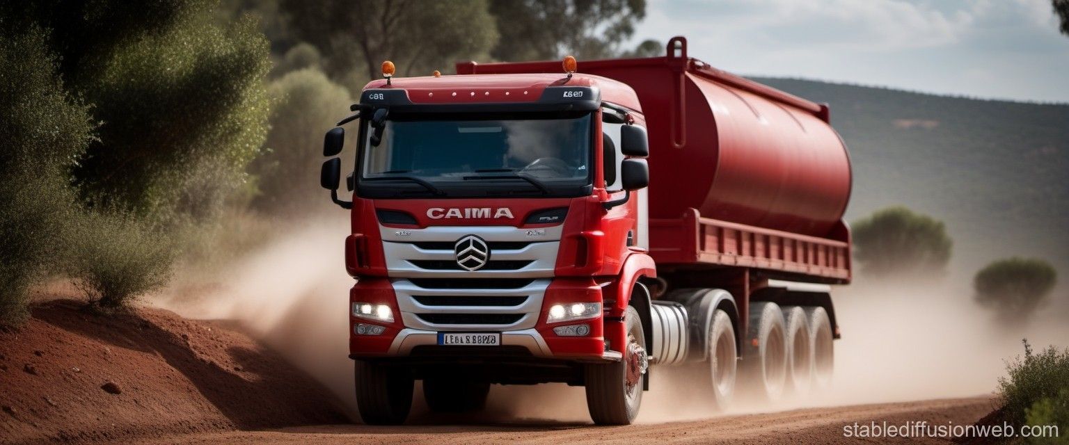 1536x640 Red Tanker Truck Off Road Water