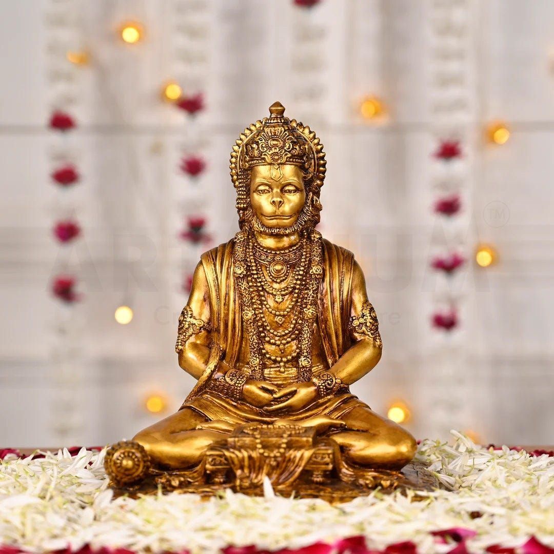 1080x1080 Meditating Lord Hanuman Idol