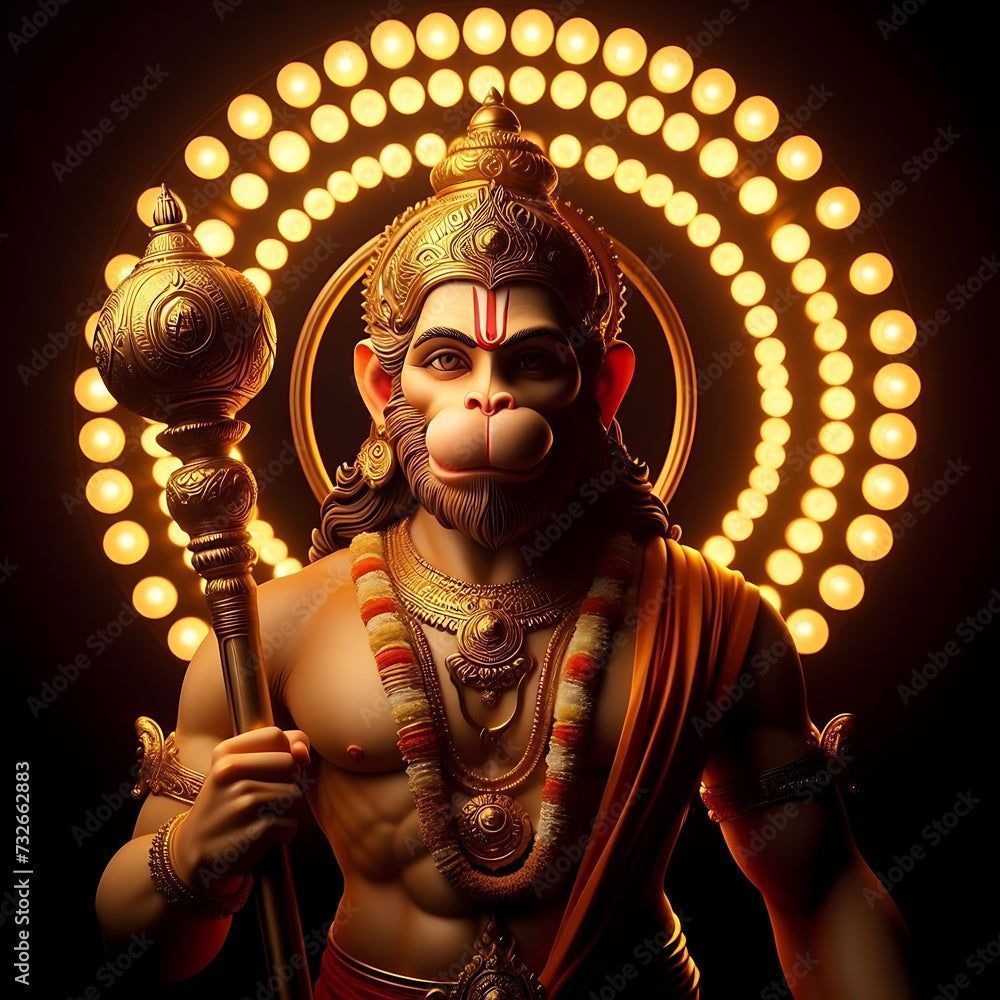 1000x1000 Glowing Lord Hanuman Ji Wallpaper