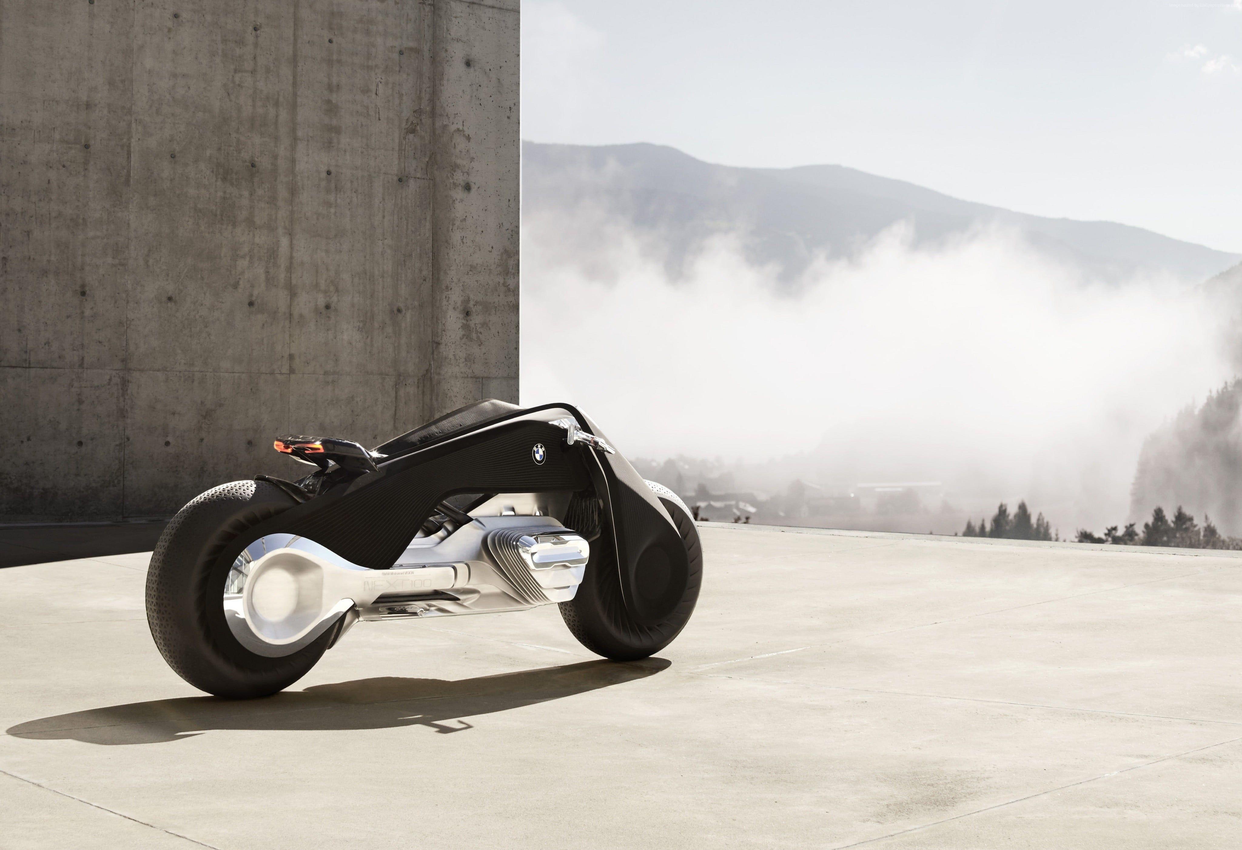 4096x2803 Black future concept motorcycle HD wallpaper