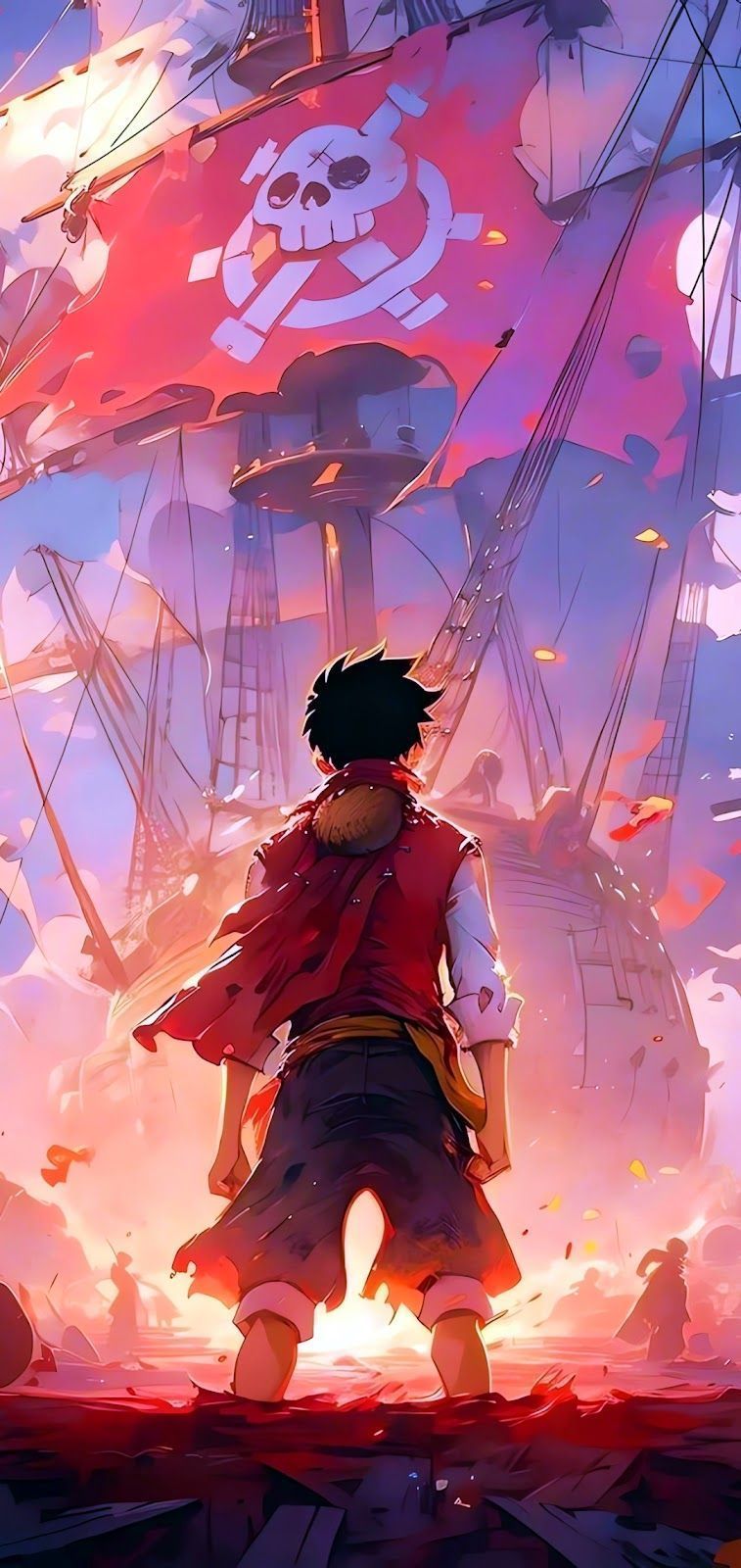 757x1600 Luffy Phone Wallpaper