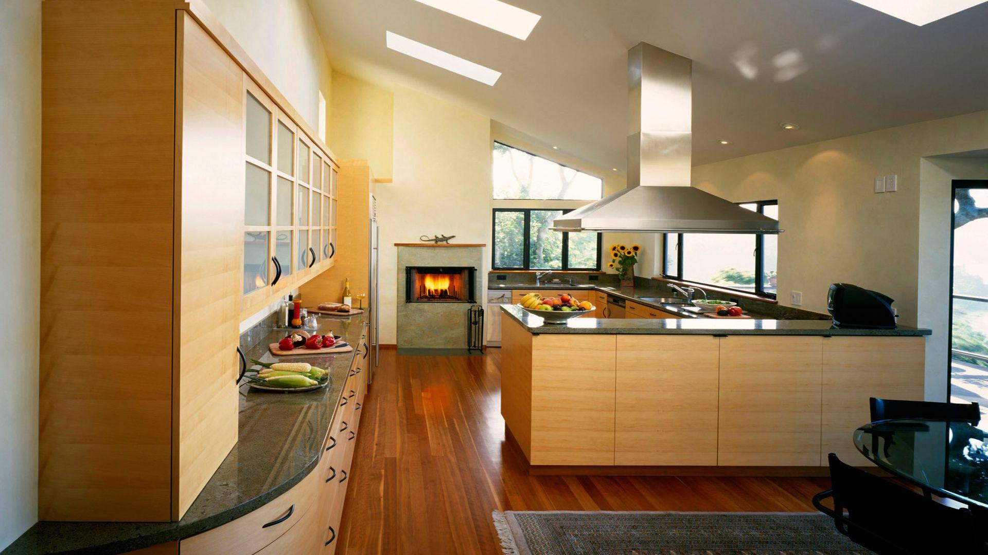 1920x1080 Big apartment kitchen design idea wallpaper download