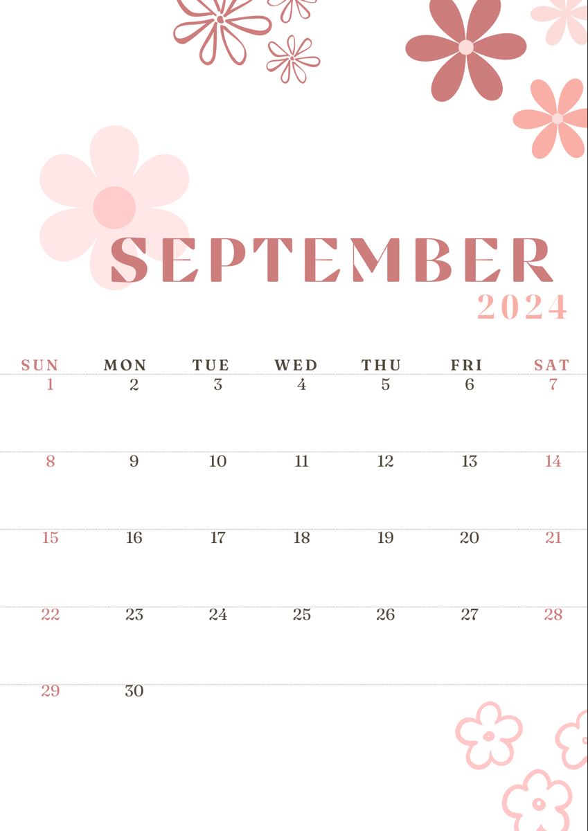 849x1200 September Calendar September