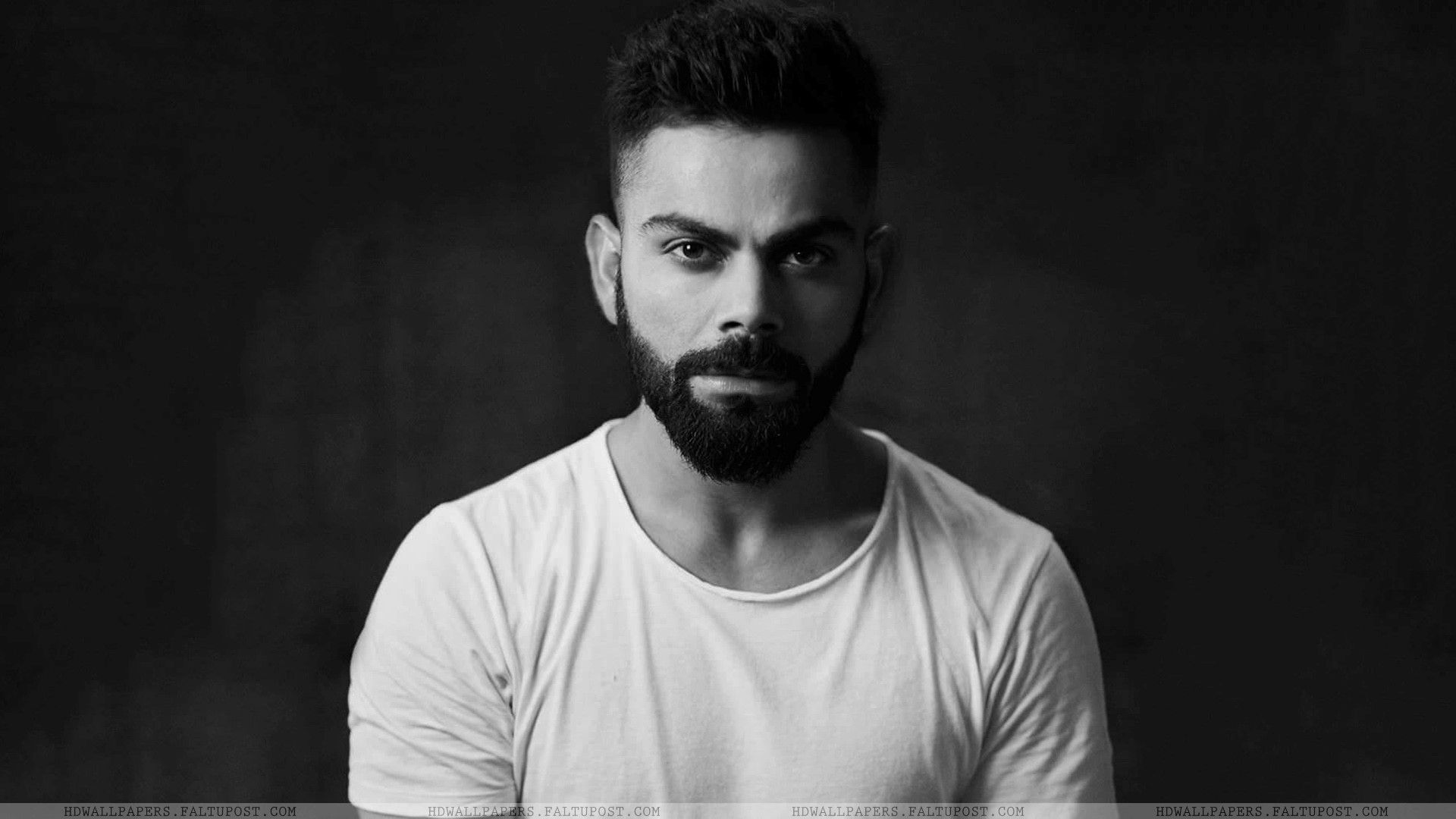 1920x1080 Virat Kohli Black And White Wallpaper