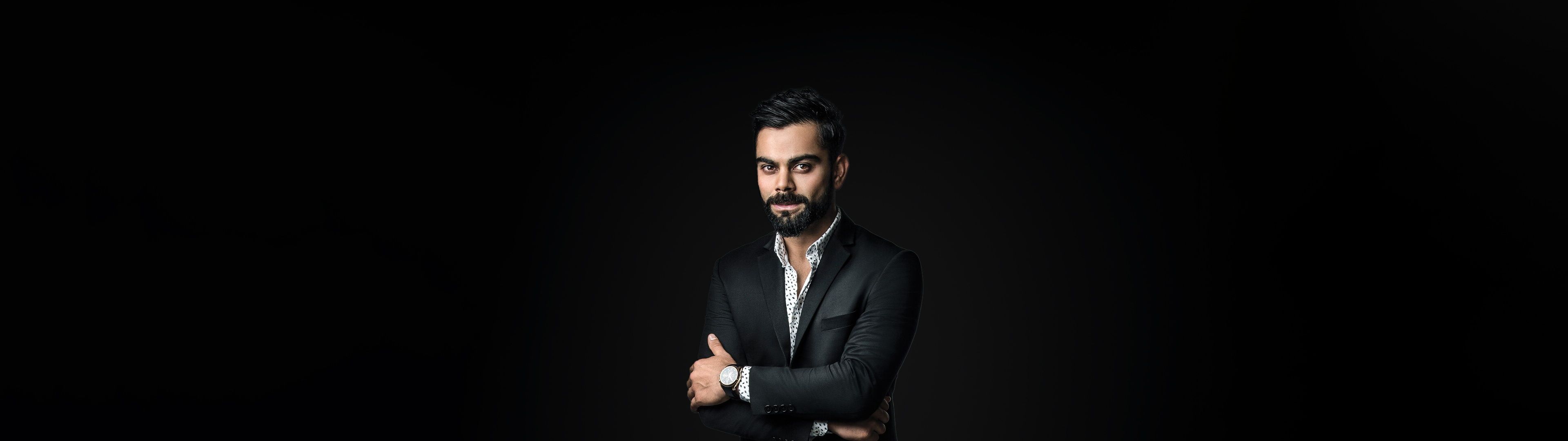 3840x1080 Virat Kohli Wallpaper 4K, Black background
