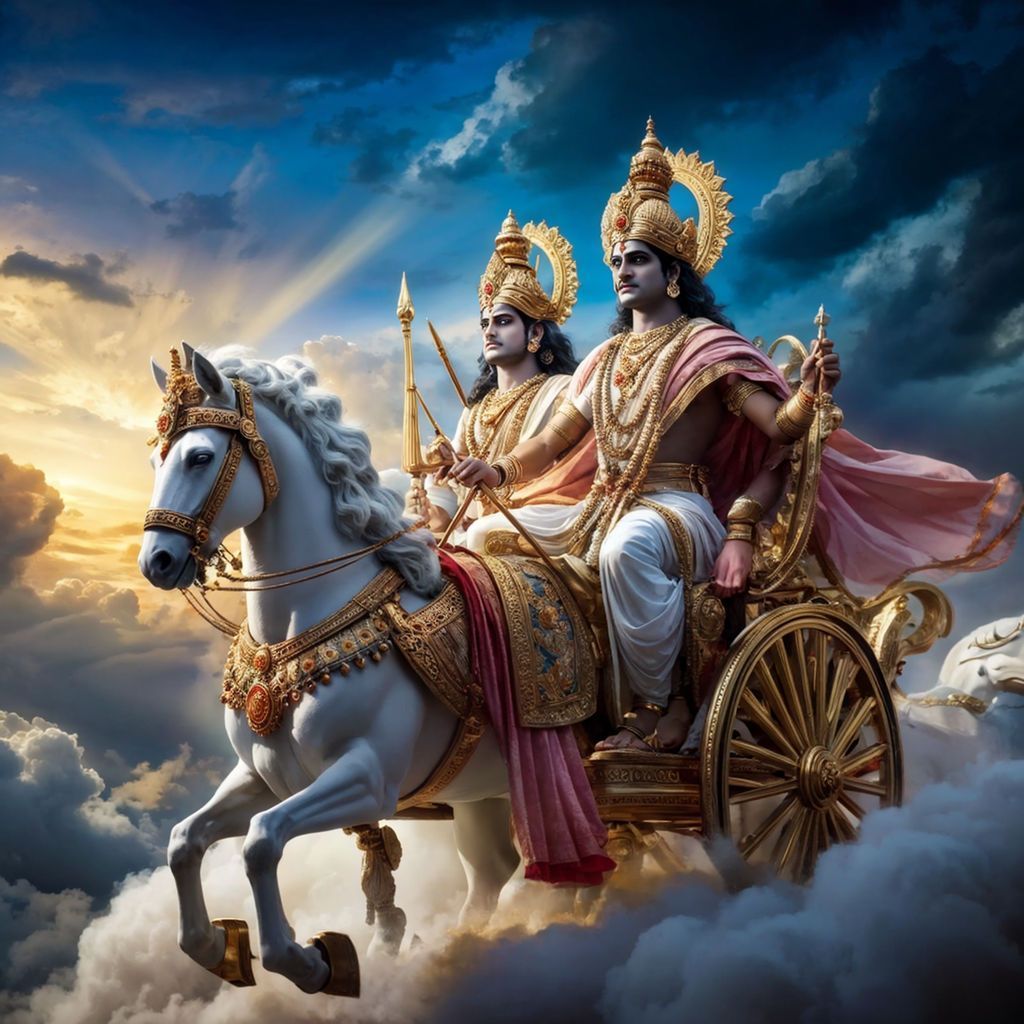 Krishna With Arjun Wallpapers - Top Free Krishna With Arjun Backgrounds ...