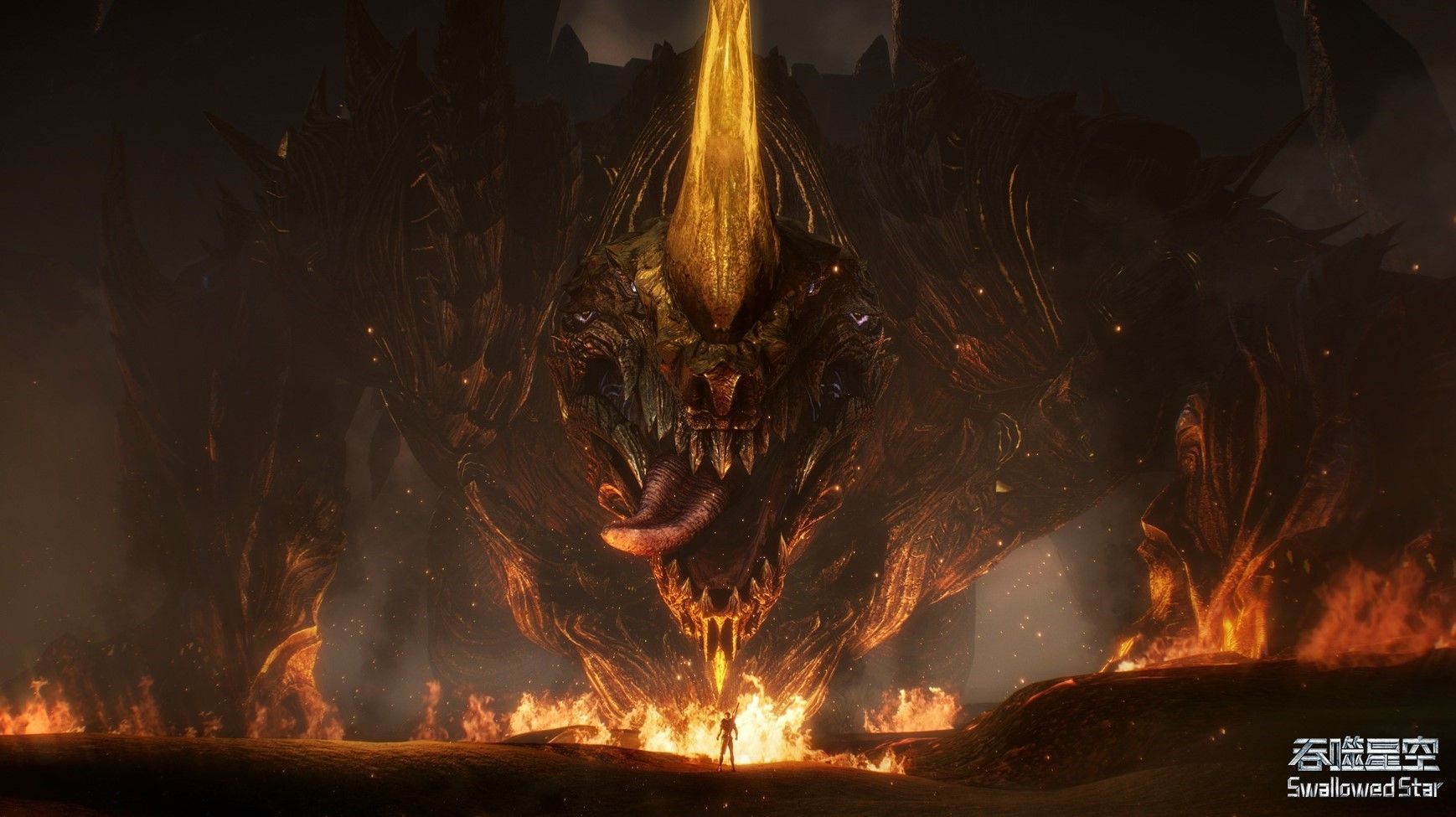 1738x975 Golden Horned Beast Body. Swallowed