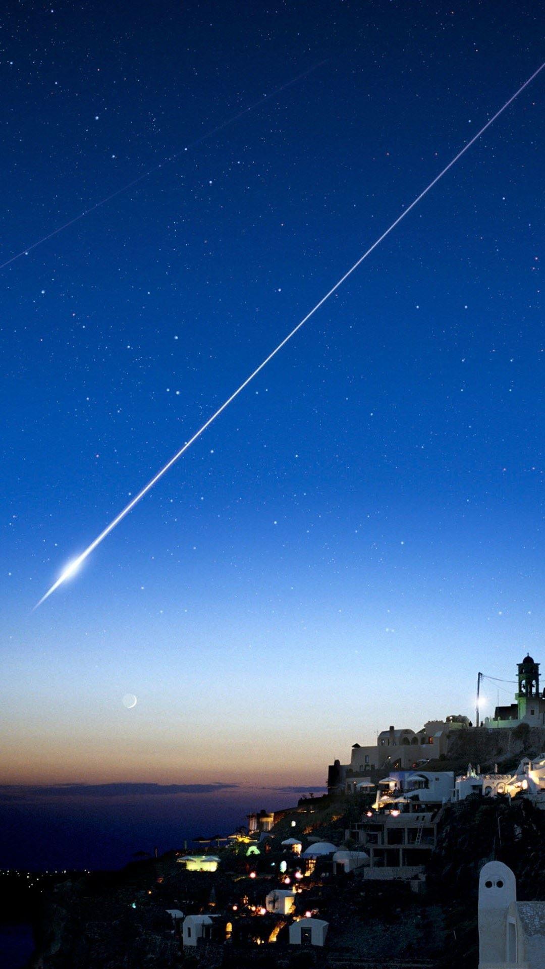 1080x1920 Shooting Star Over Cliff City #iPhone #plus #Wallpaper