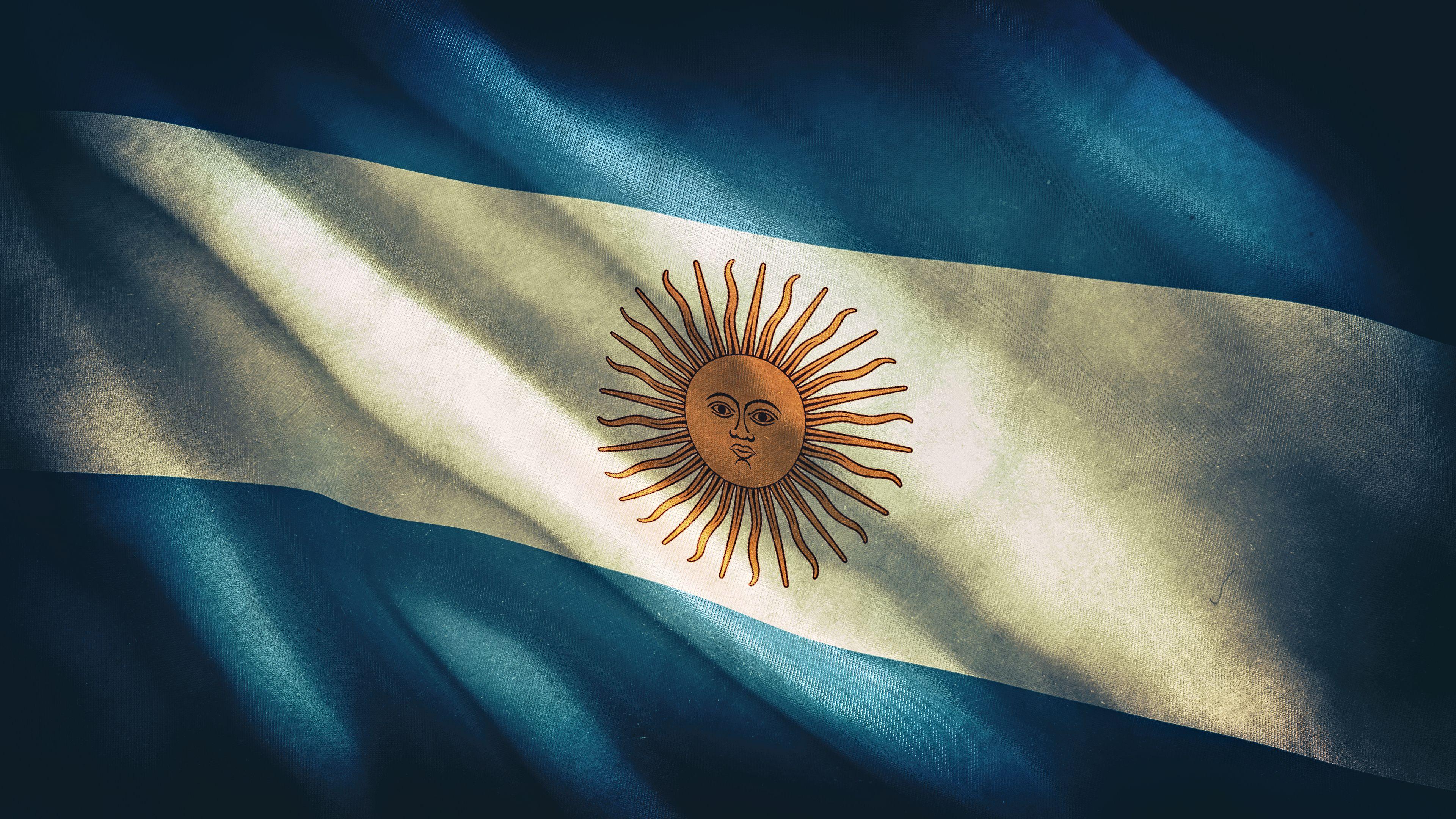 Descargar Fondos De Pantalla 4k Bandera De Argentina Fondo De Yeso De ...