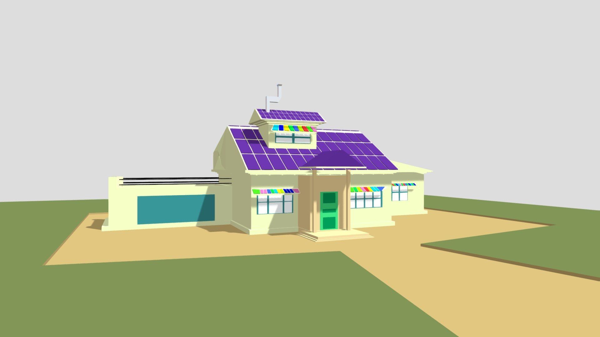 1920x1080 Oggy house Free 3D model