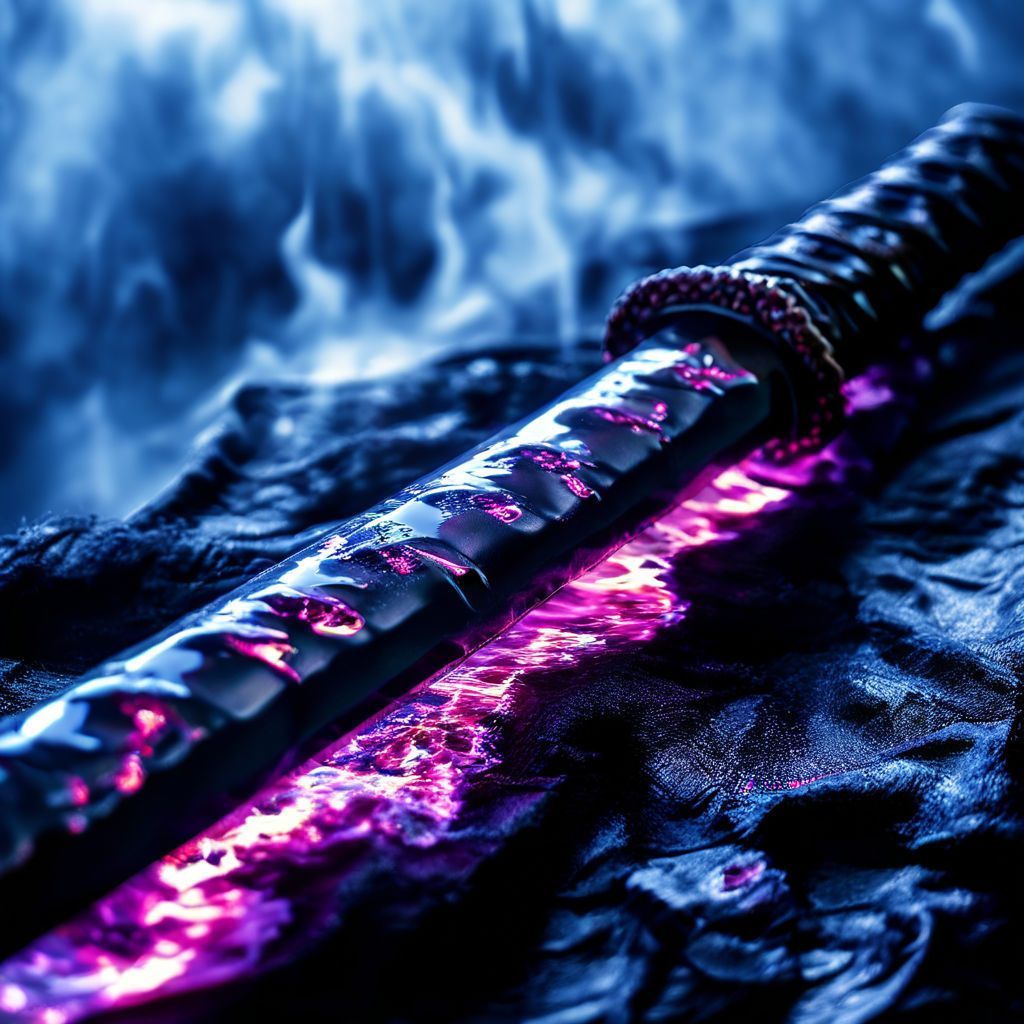 1024x1024 Create a katana with purple hilt
