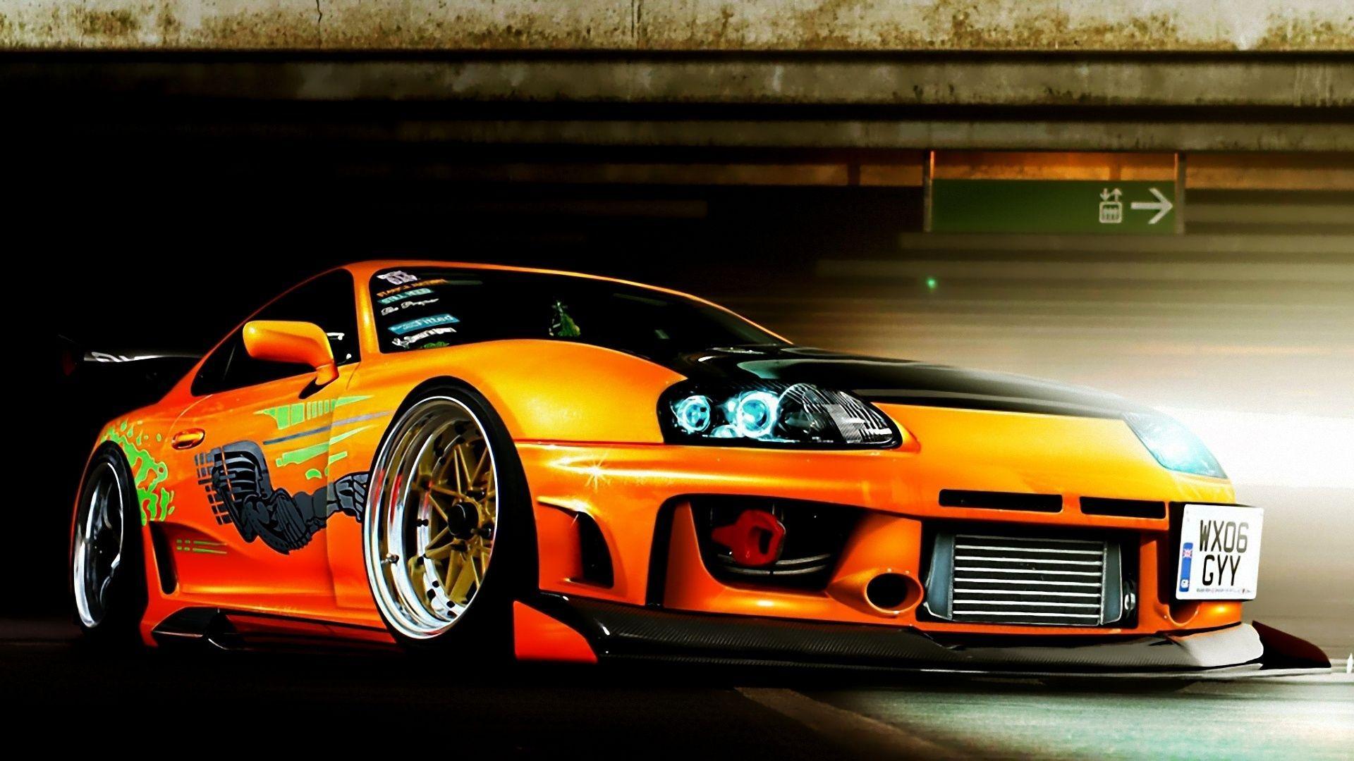 Toyota Supra Car Racing Drift At Night Live Wallpaper