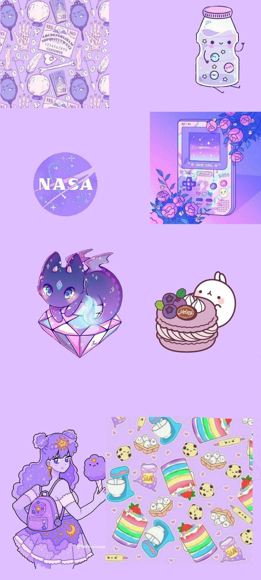 864x1920 Download Kawaii Purple Aesthetic Lumpy