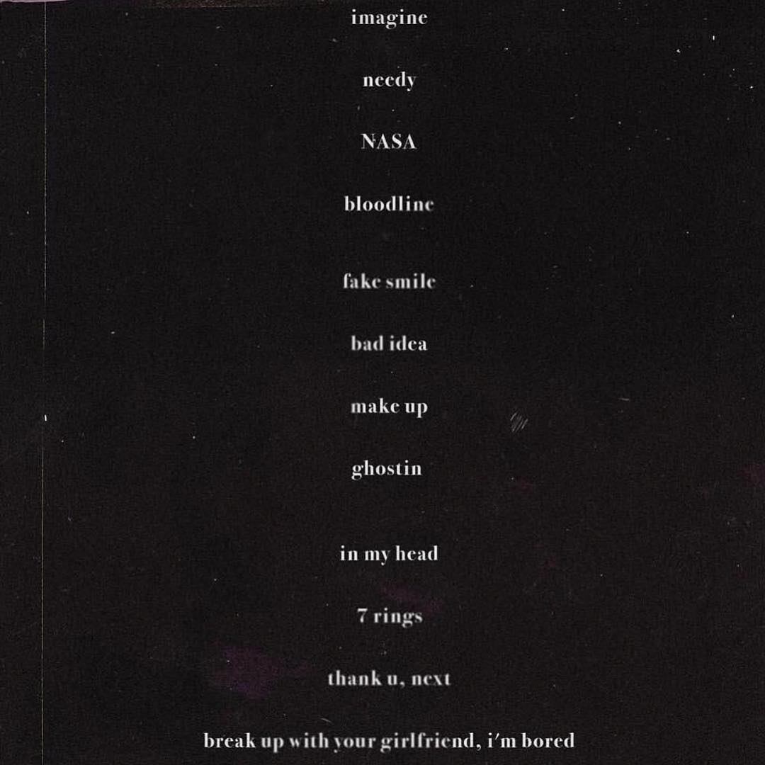 1080x1080 Ariana Grande releases tracklist and release date for new