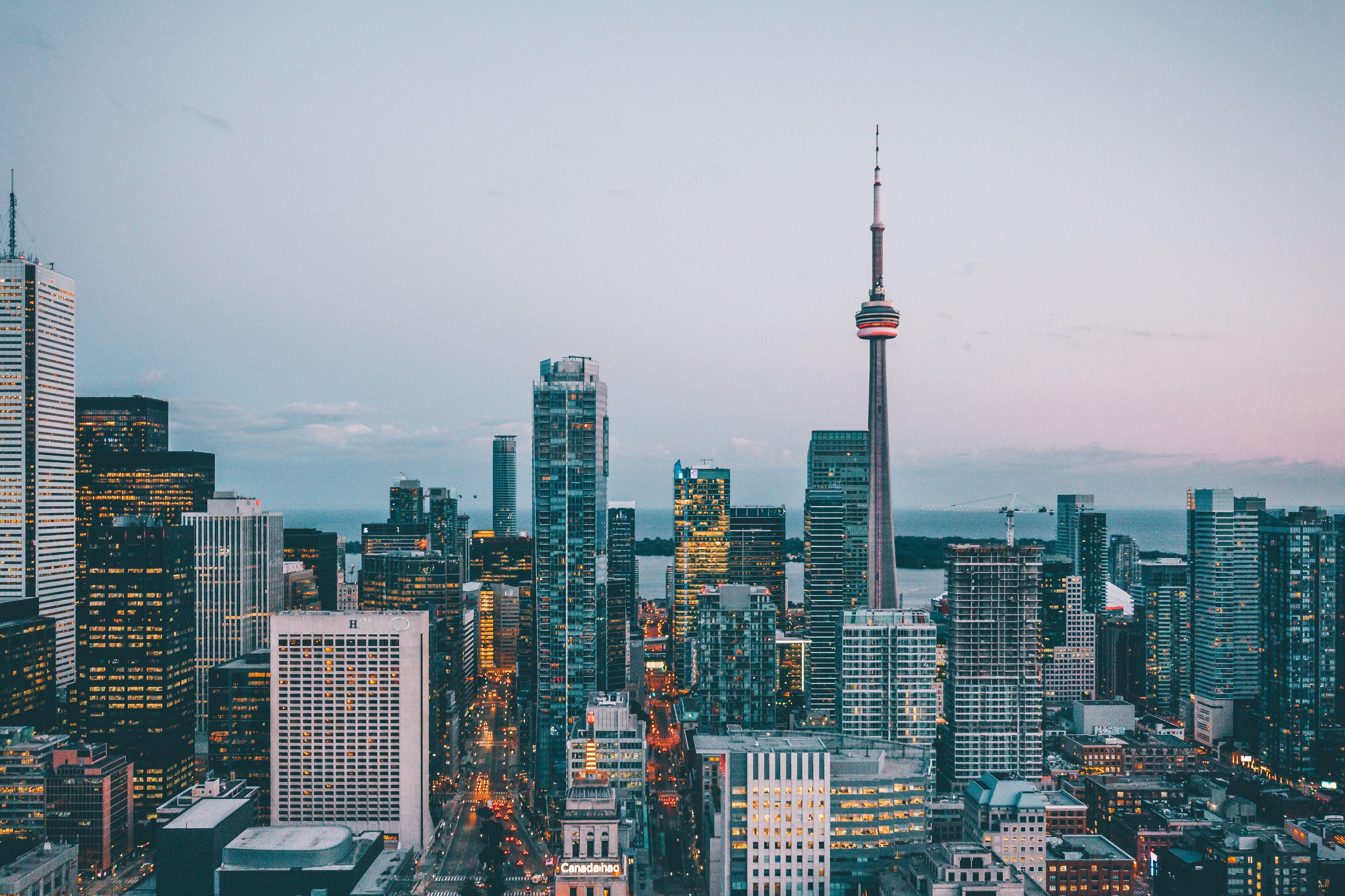 5142x3428 Toronto Citylights Tallest Skyscraper Dusk Evening Canada