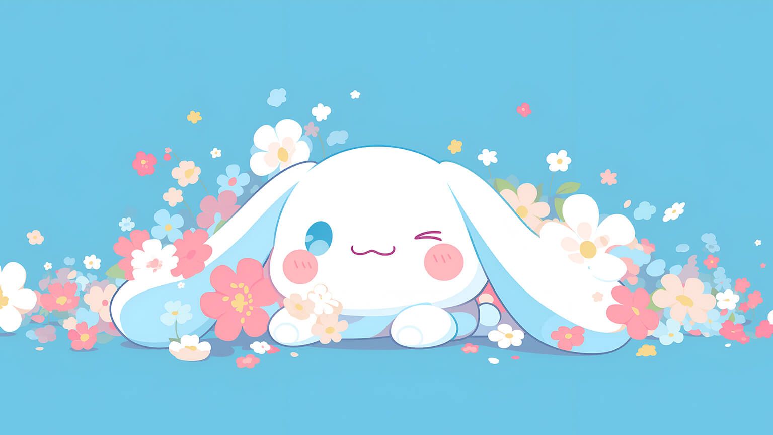 1536x864 Flowers Blue Desktop Wallpaper