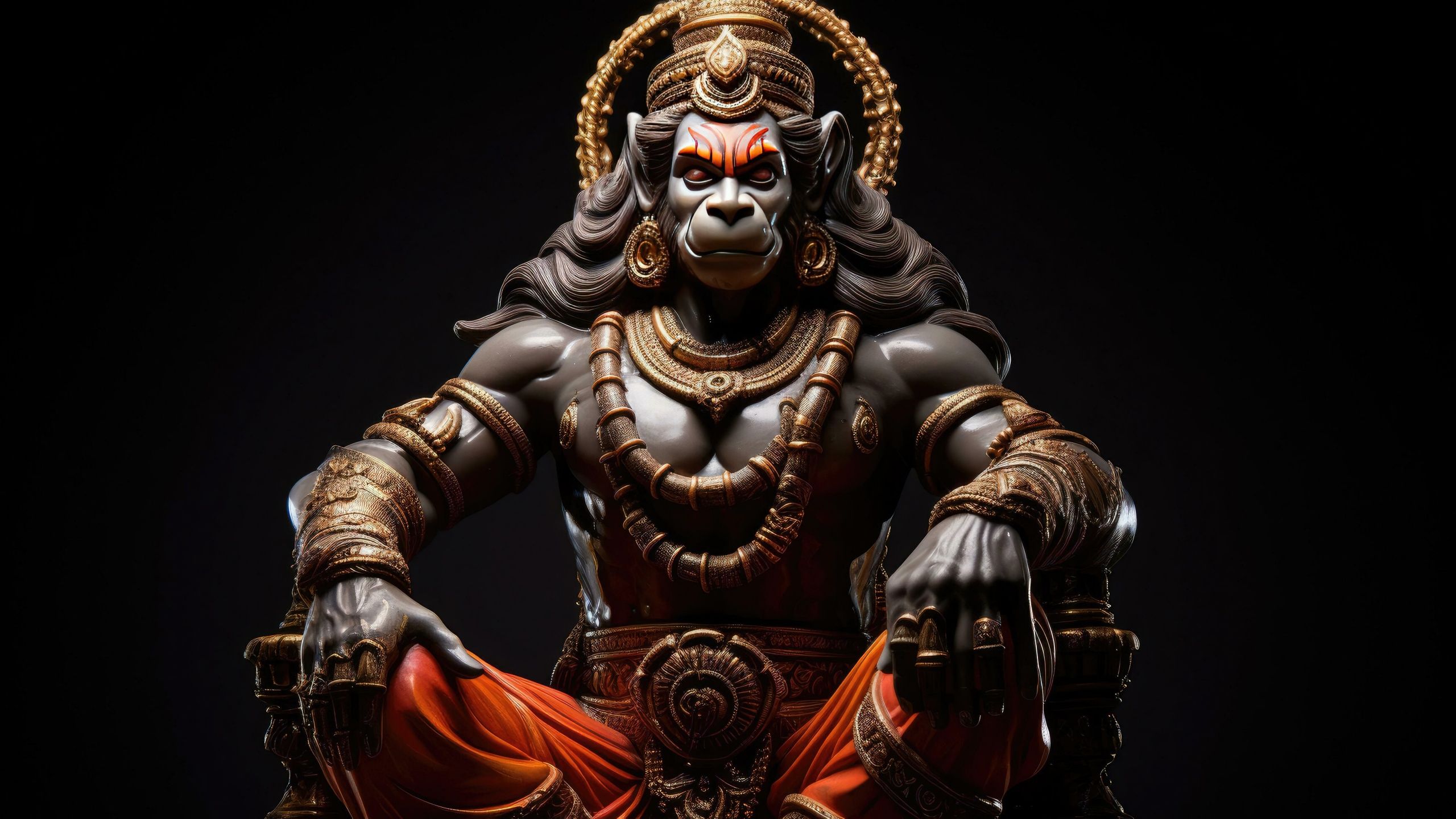 2560x1440 Lord Hanuman Wallpaper 4K, Illustration, Digital Art, 5K