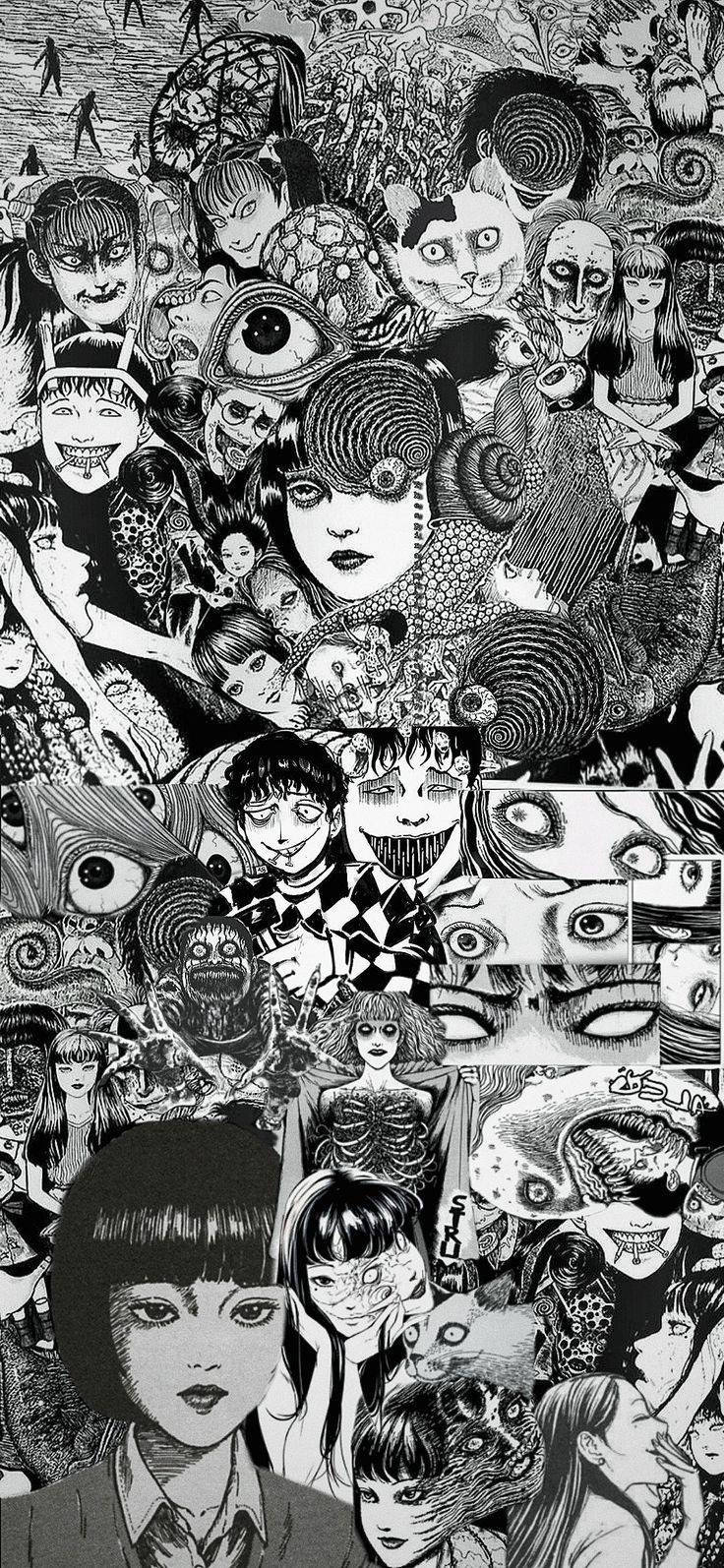 736x1594 Junji Ito Cool Manga Collage Wallpaper