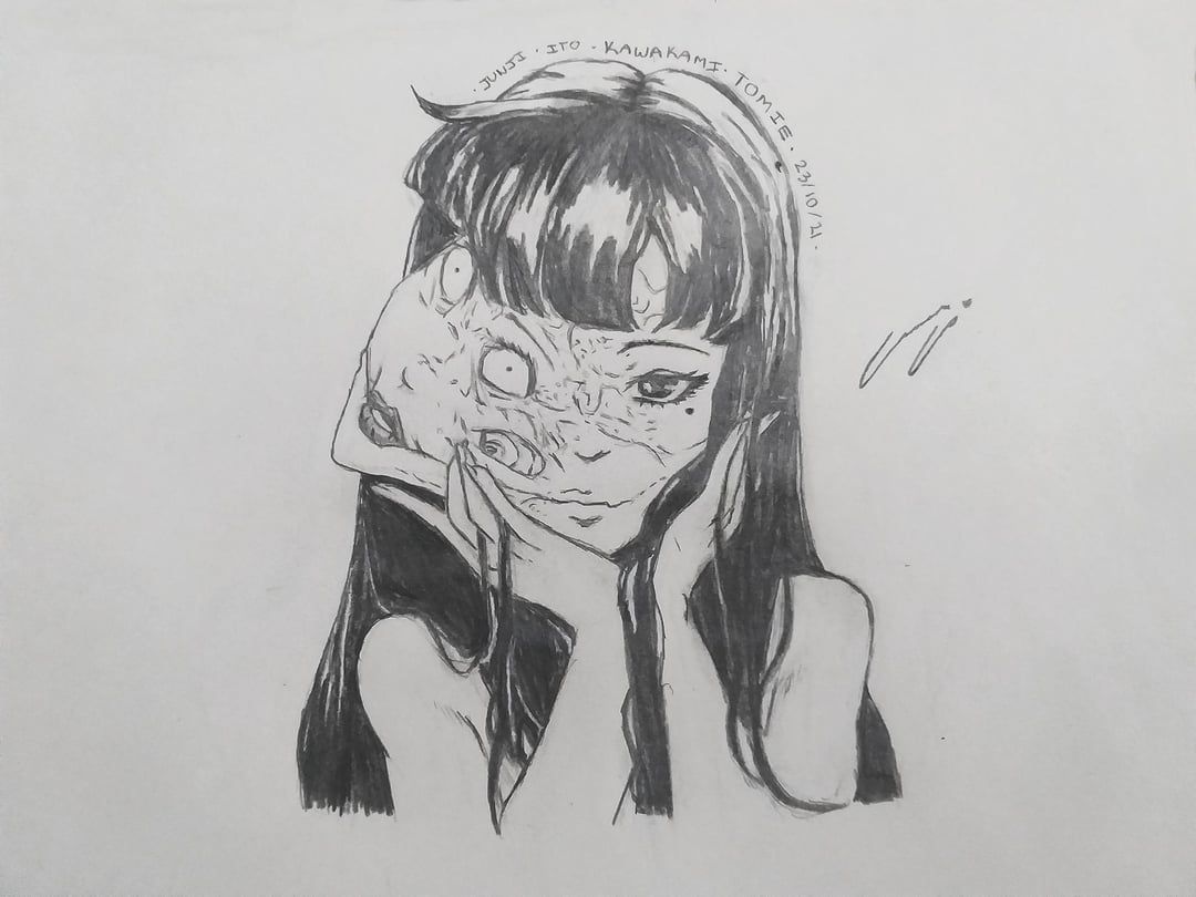 1080x810 I drew Tomie Kawakami!! I was reading