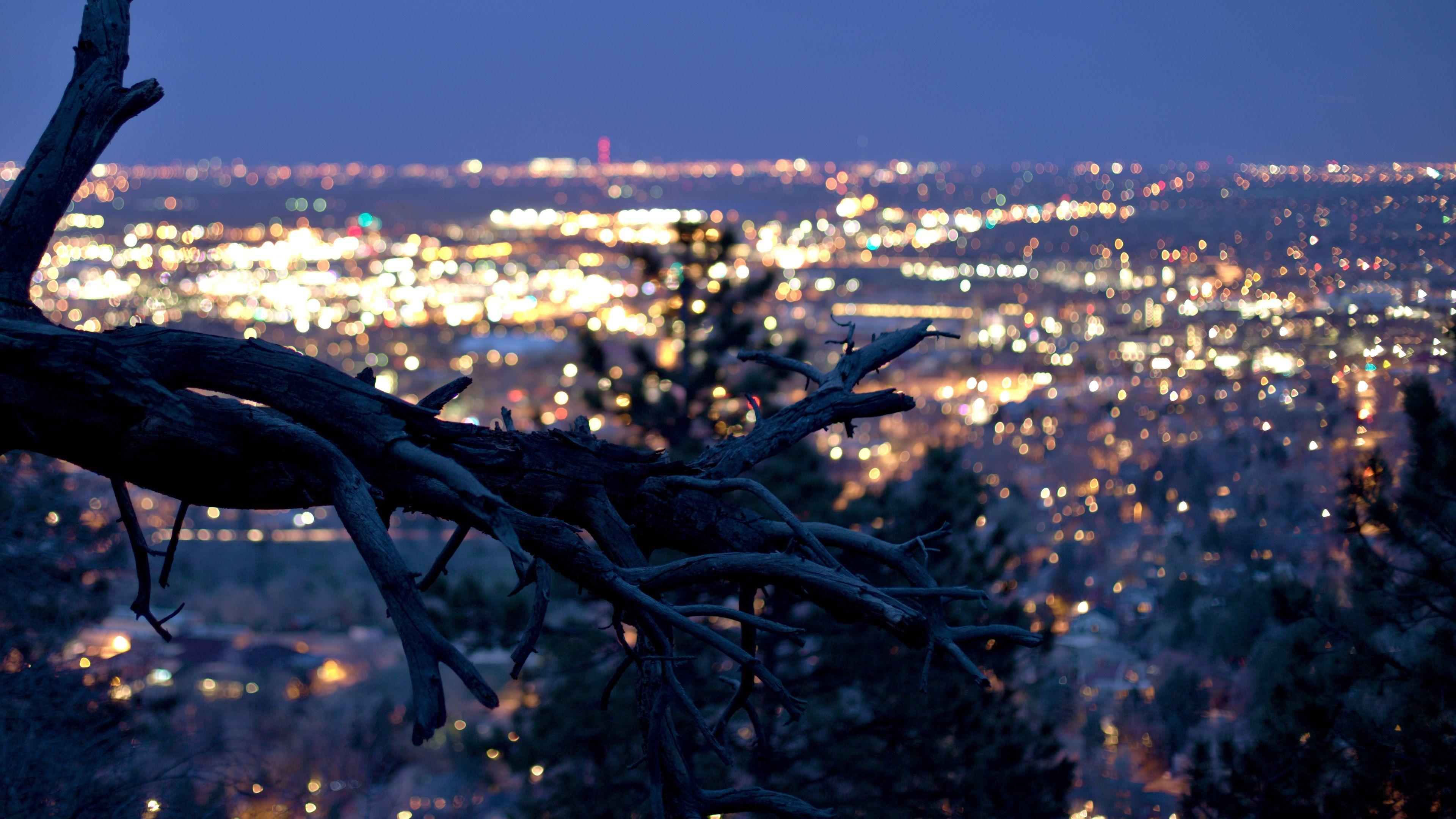 3840x2160 Nature Vs City Lights Wallpaper Desktop, HD