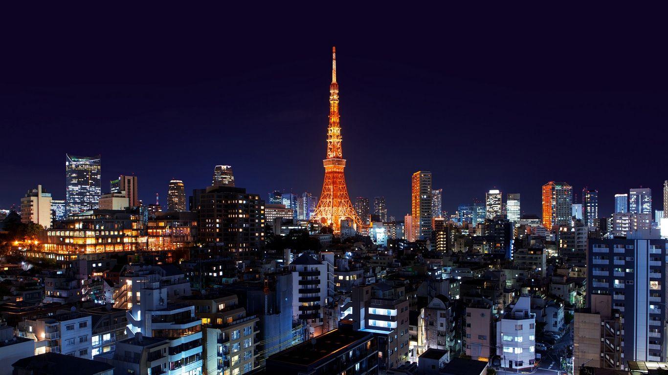 1366x768 Download wallpaper 1366x768 roppongi, minato, japan, tower