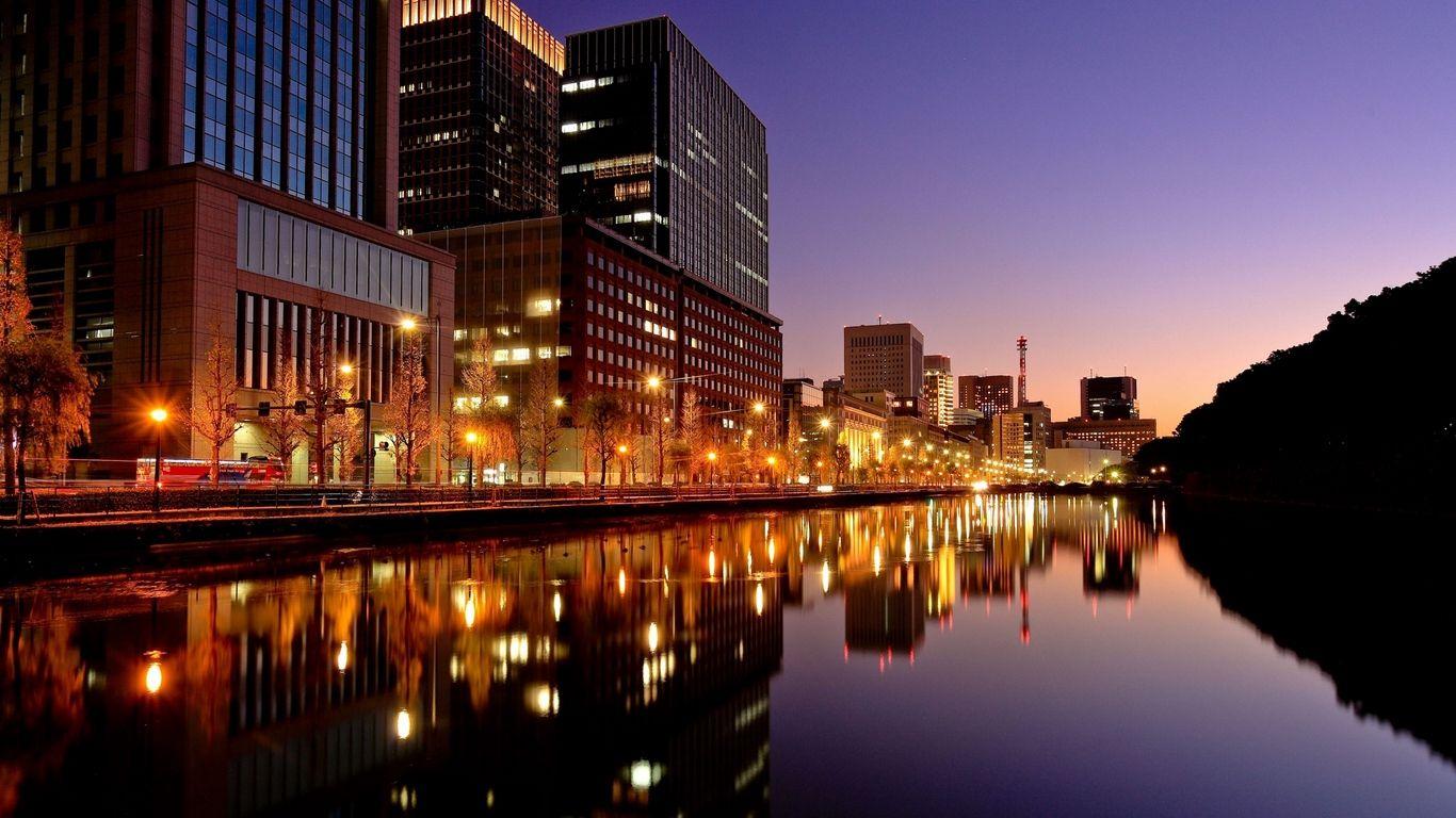 1366x768 Download wallpaper 1366x768 tokyo, japan, city, night tablet, laptop HD background