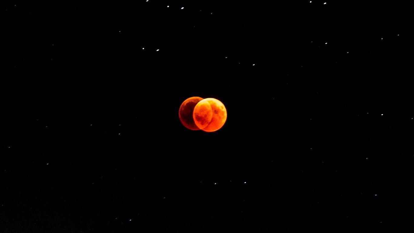 1366x768 Download wallpaper 1366x768 moon, couple, sky, space
