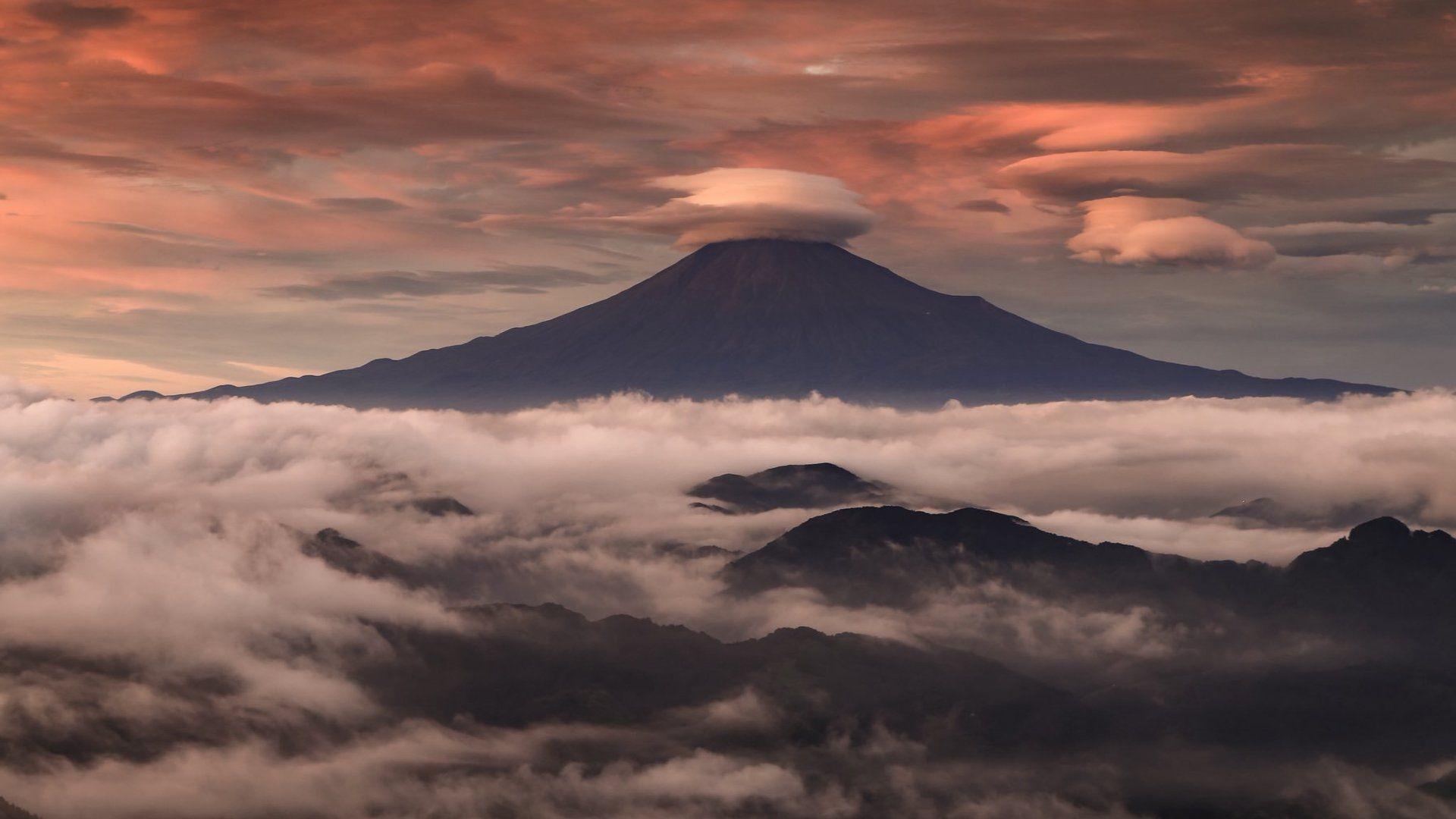 1920x1080 Mount Fuji Clouds And Mountains Japan 1080P Laptop