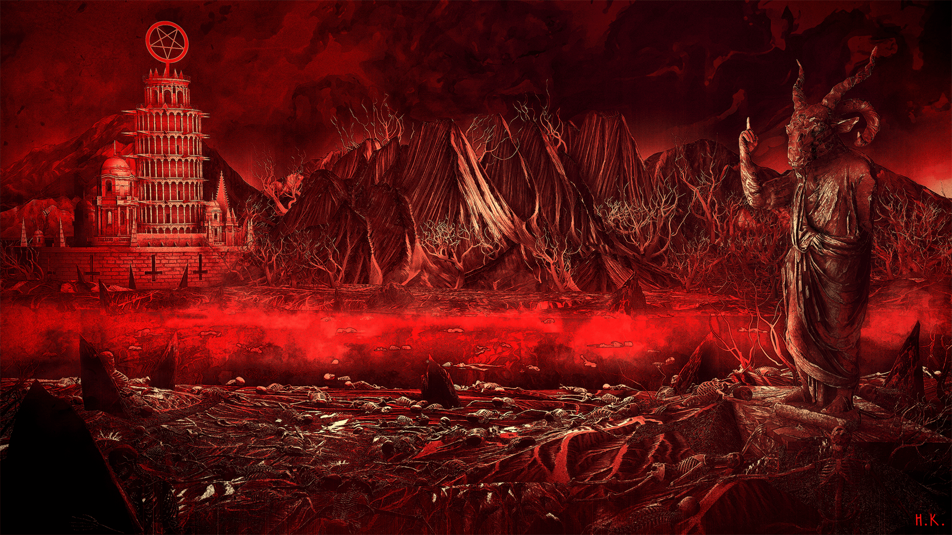 1920x1080 River of Boiling Blood, art by me : r