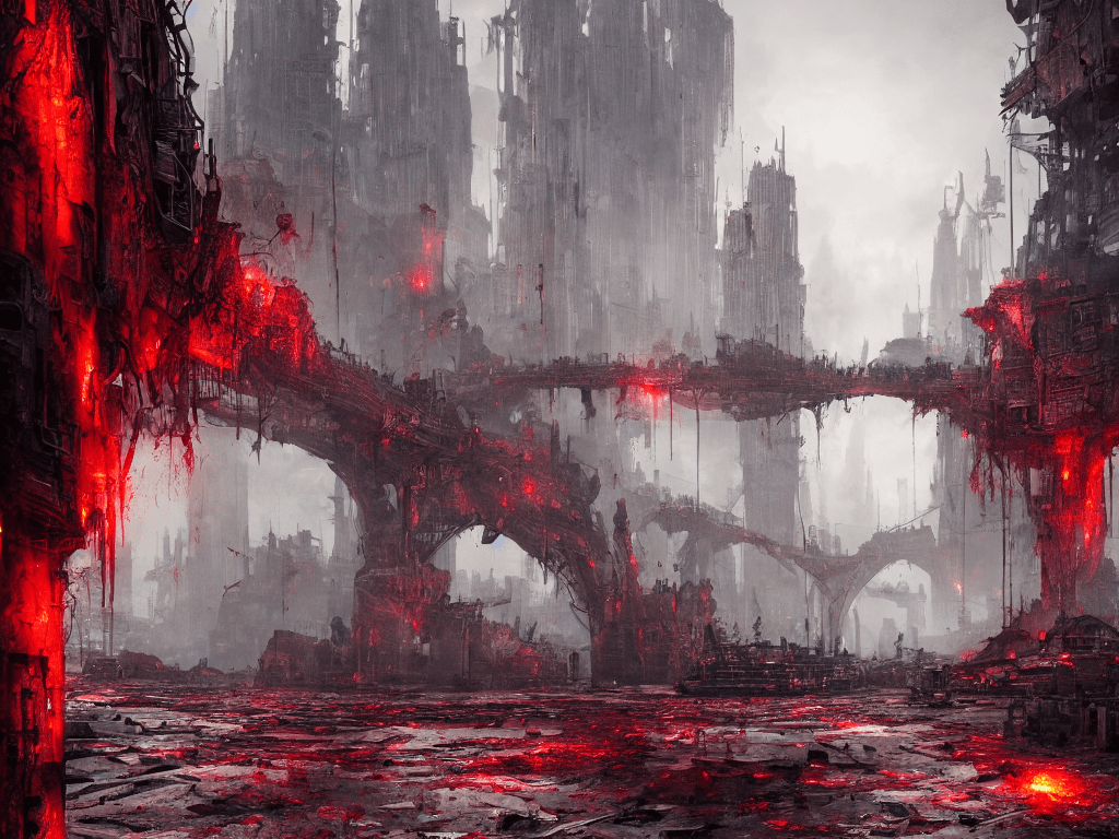 1024x768 post apocalyptic CITY MADE OF