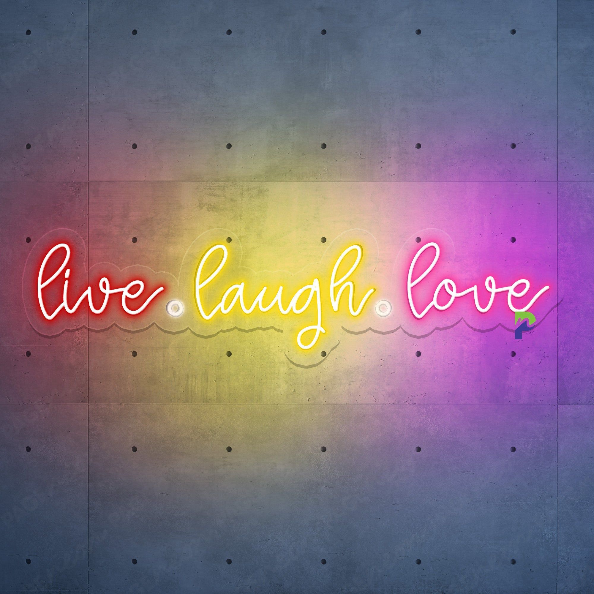2000x2000 Live Laugh Love Neon Sign Colorful