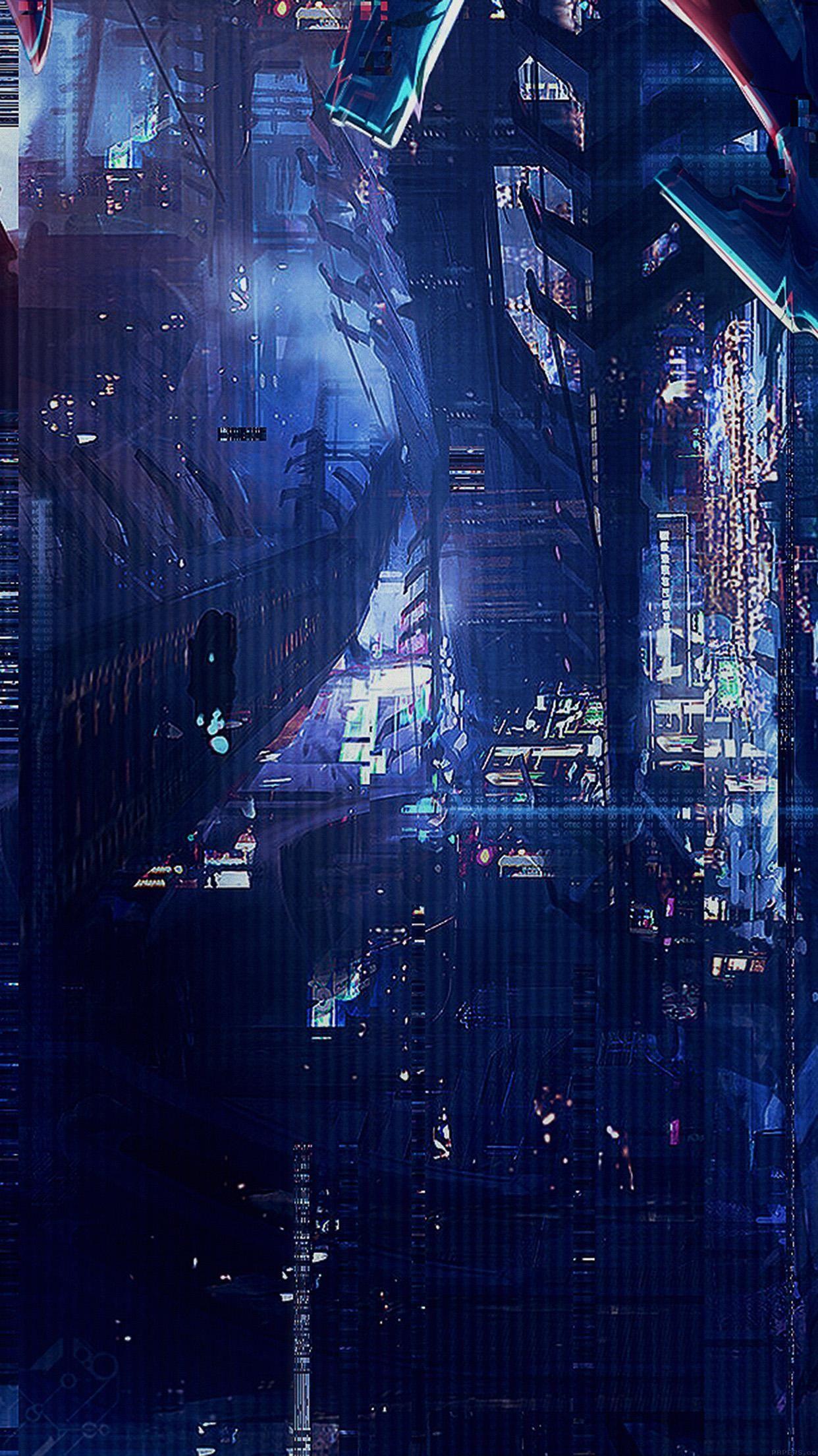 1242x2208 Digital World Anime Art Illust Urban Download Free HD