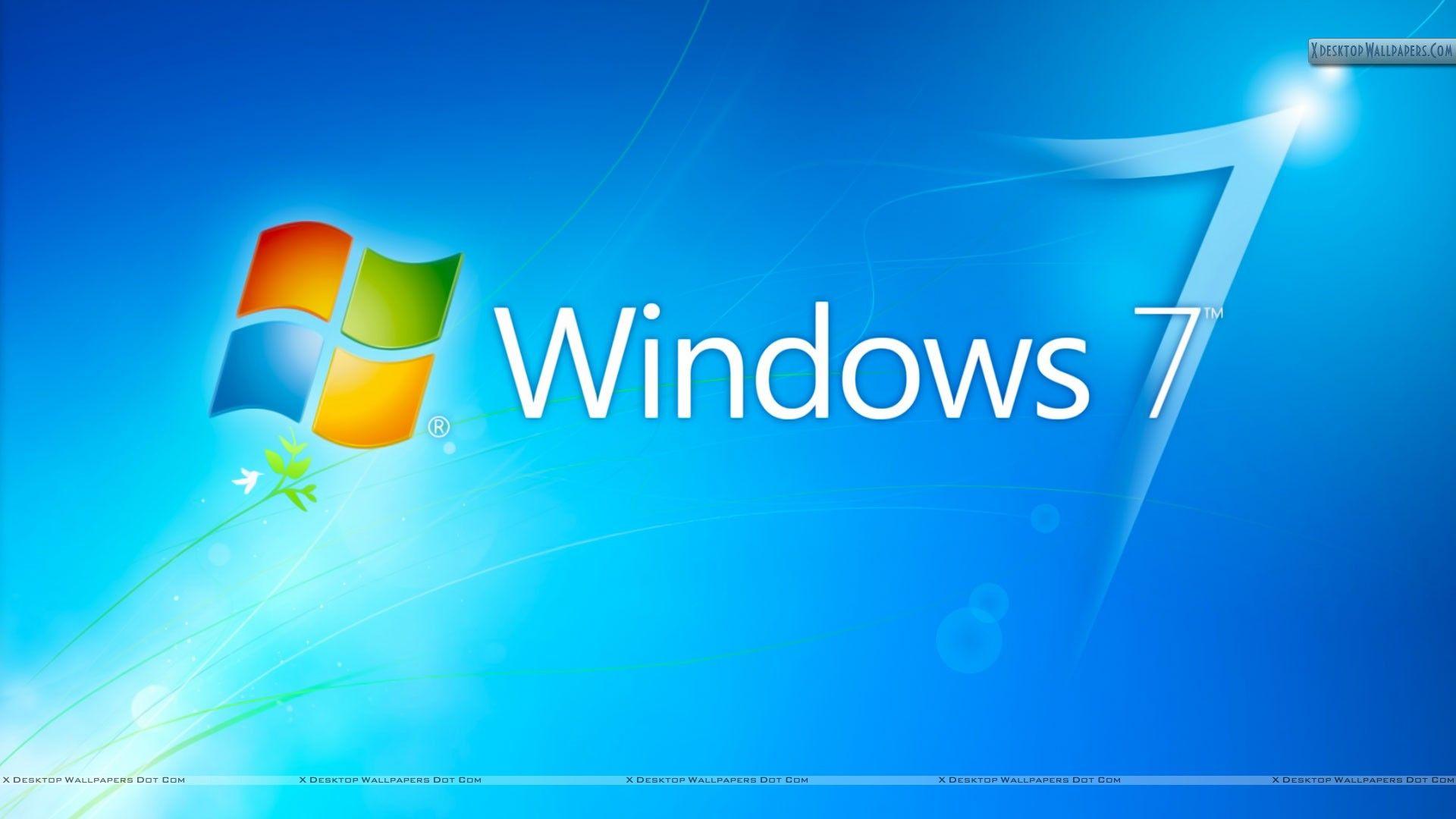 1920x1080 Windows 7 HD nền xanh dương với hình nền logo