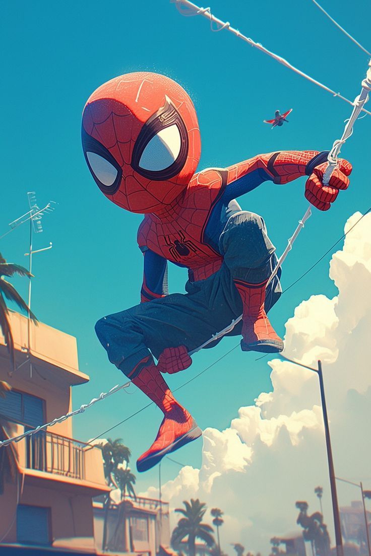736x1104 Kawaii Chibi Spiderman 4K Wallpaper
