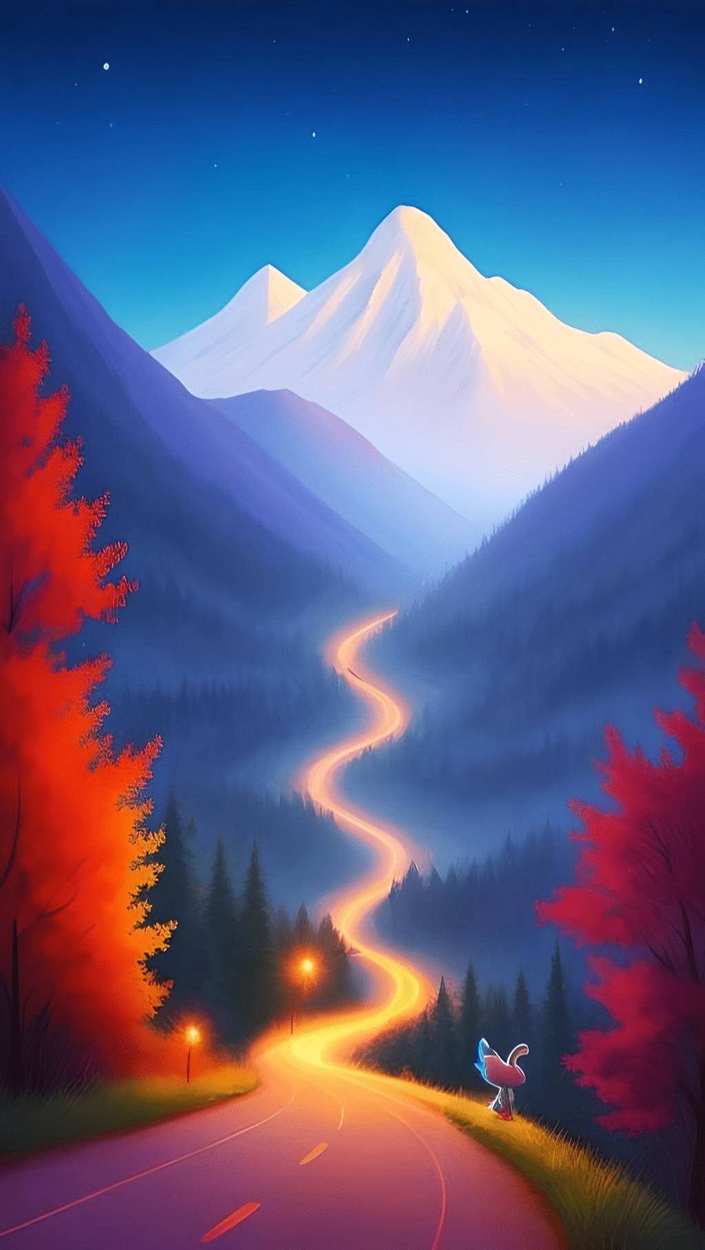 1024x1816 Samsung A55 wallpaper digital mountain