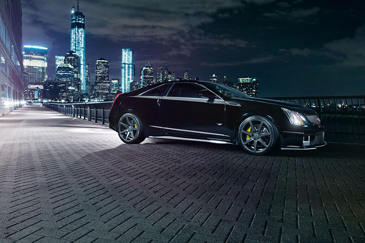 1280x851 Photos Cadillac CTS V Black Street Side Night Pavement