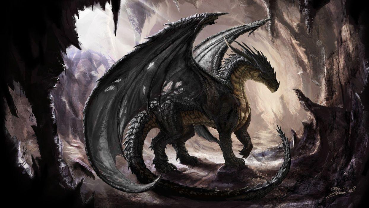 1244x700 Paintings caves dragons fantasy art artwork wallpaper