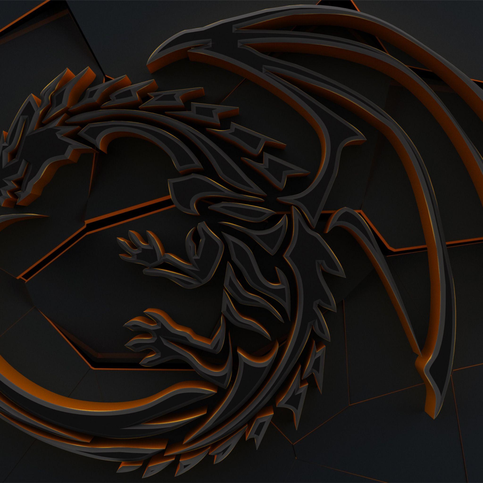 2048x2048 Dragon 3D Abstract Cgi Art iPad Air HD 4k