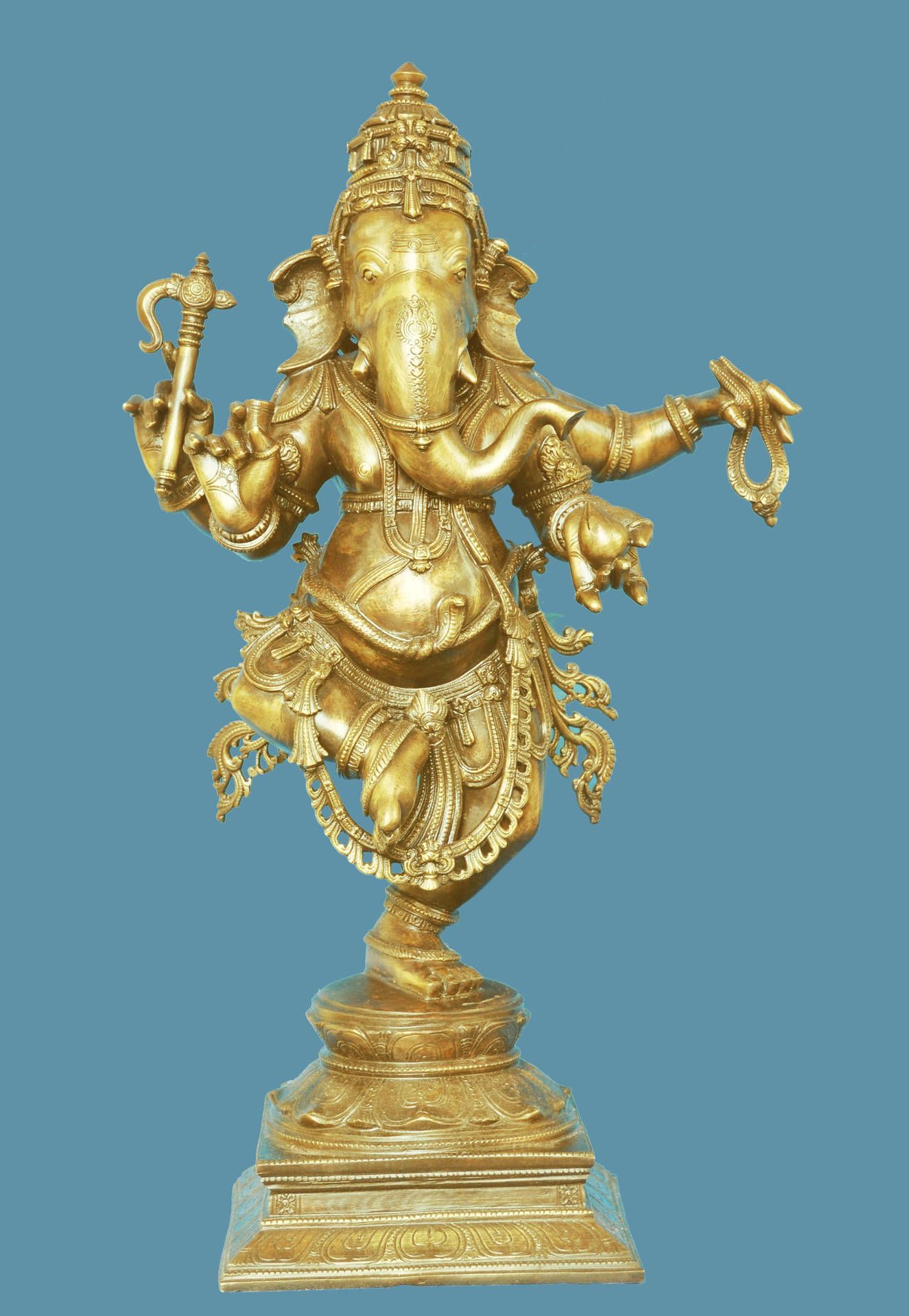 1325x1920 Golden Ganesh Ji Wallpaper