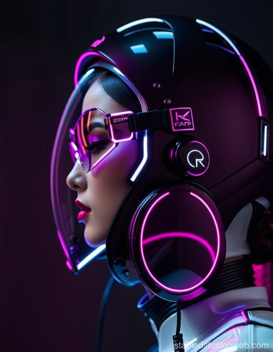 896x1152 Cyberpunk Character with Frosted Glass