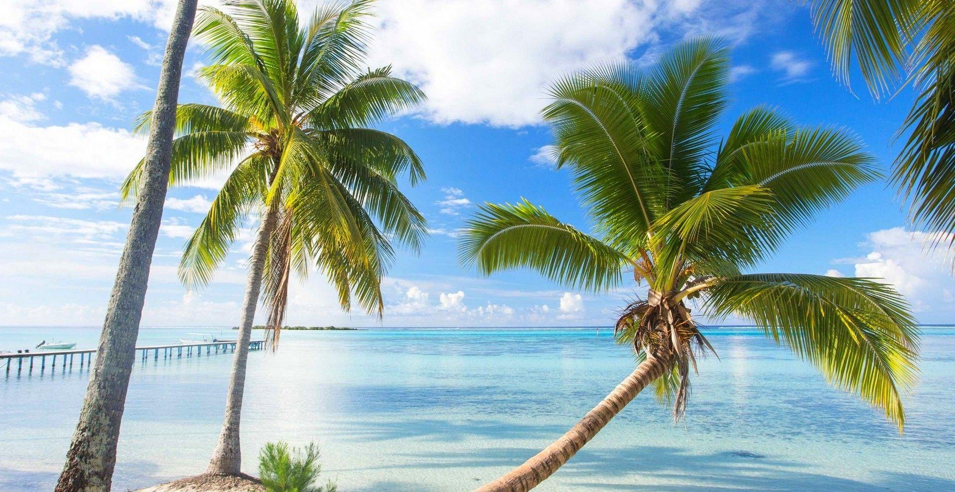 1920x990 nature, Landscape, French Polynesia, Summer, Beach, Dock