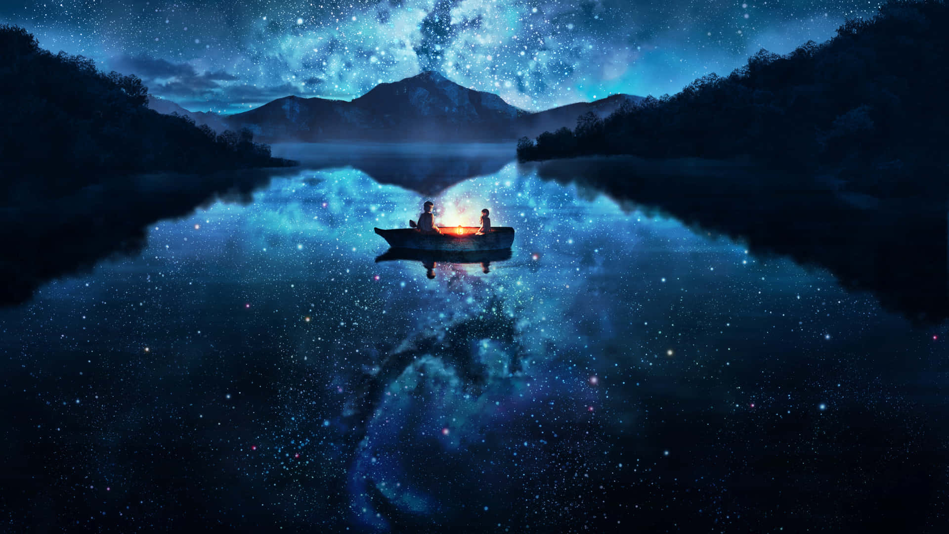 1920x1080 Download Anime Night Boat Wallpaper
