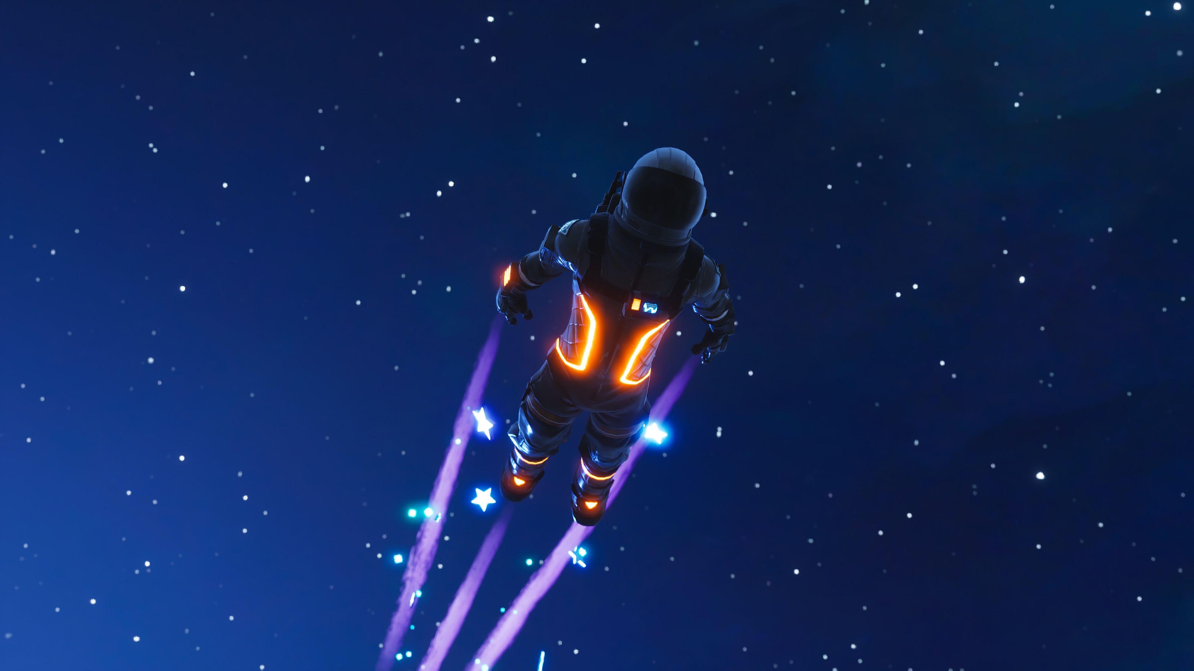3840x2160 Dark Voyager, Skydive, Fortnite Battle Royale, Video Game