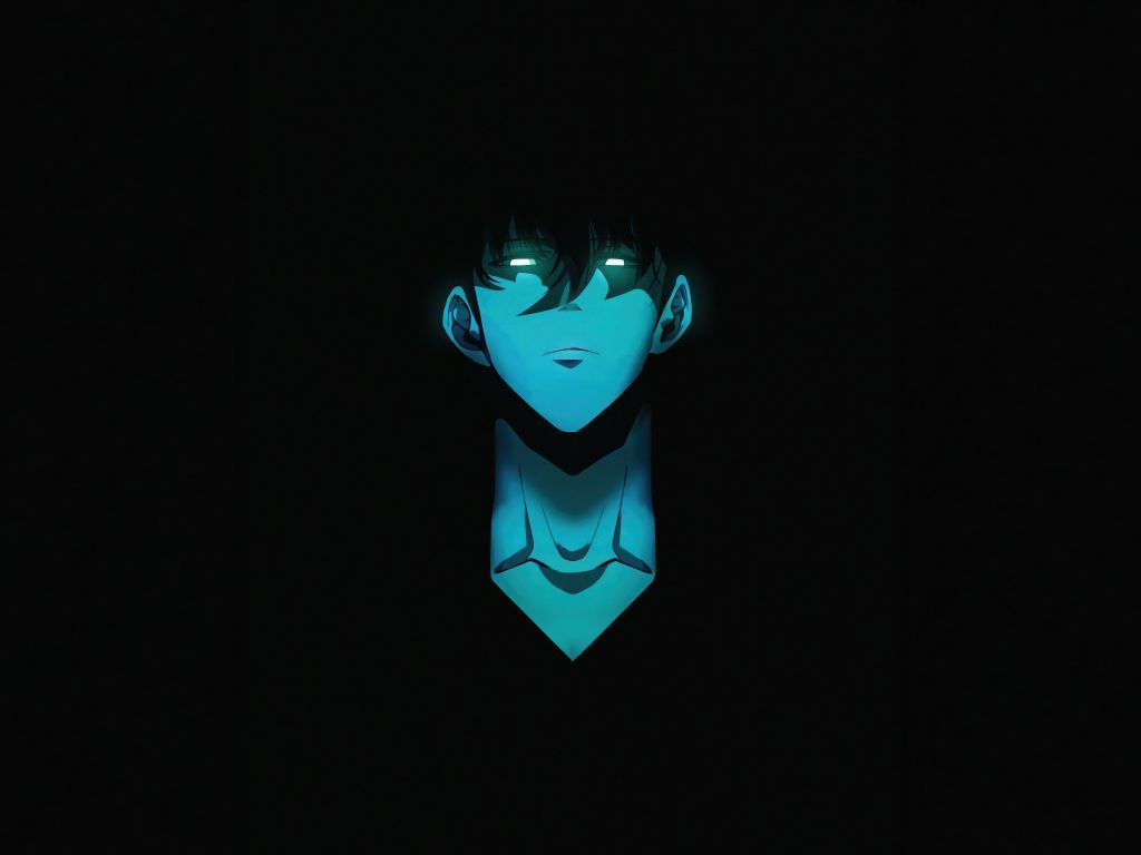 1024x768 Wallpaper solo leveling, anime, minimal