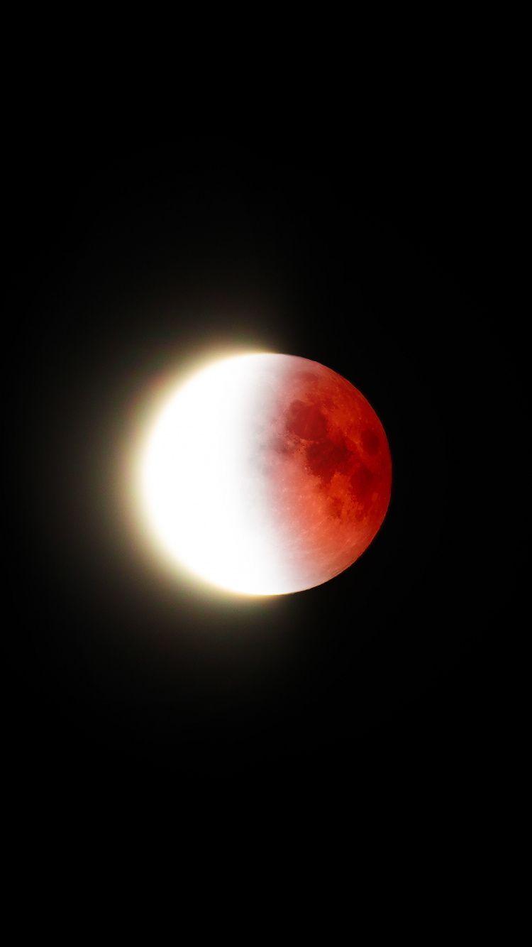 750x1334 Download 750x1334 wallpaper lunar eclipse, blood moon, dark