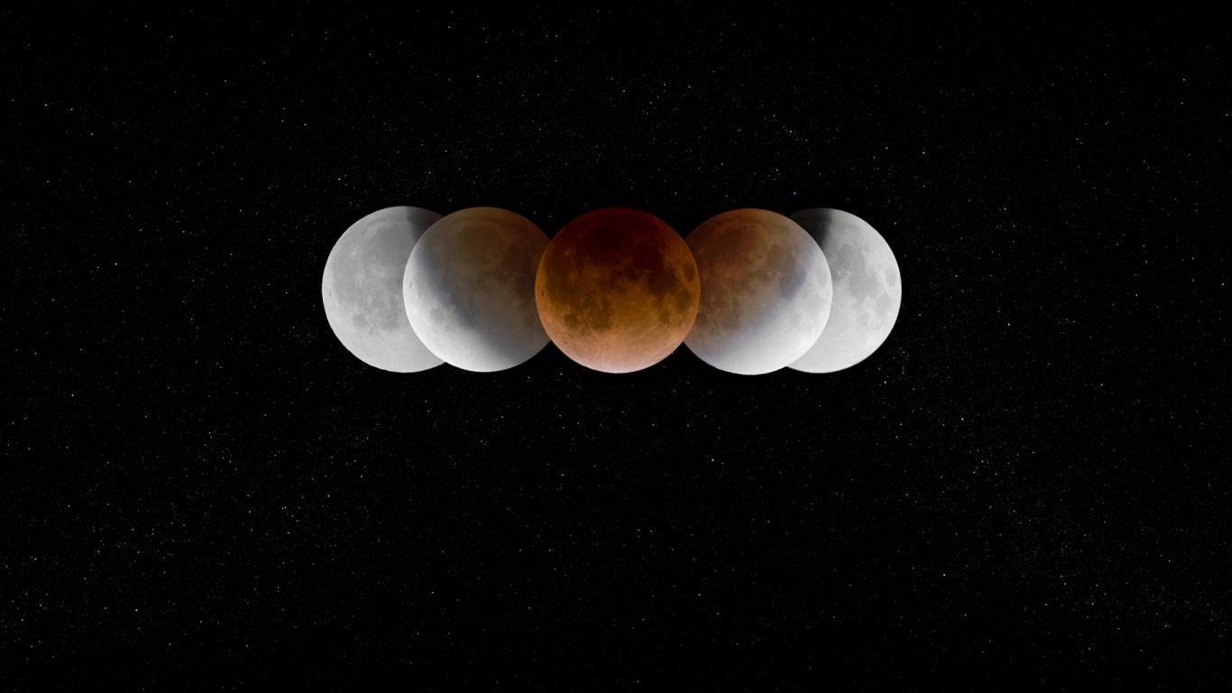 1366x768 Lunar Eclipse India 2019 HD Picture And Ultra HD Wallpaper