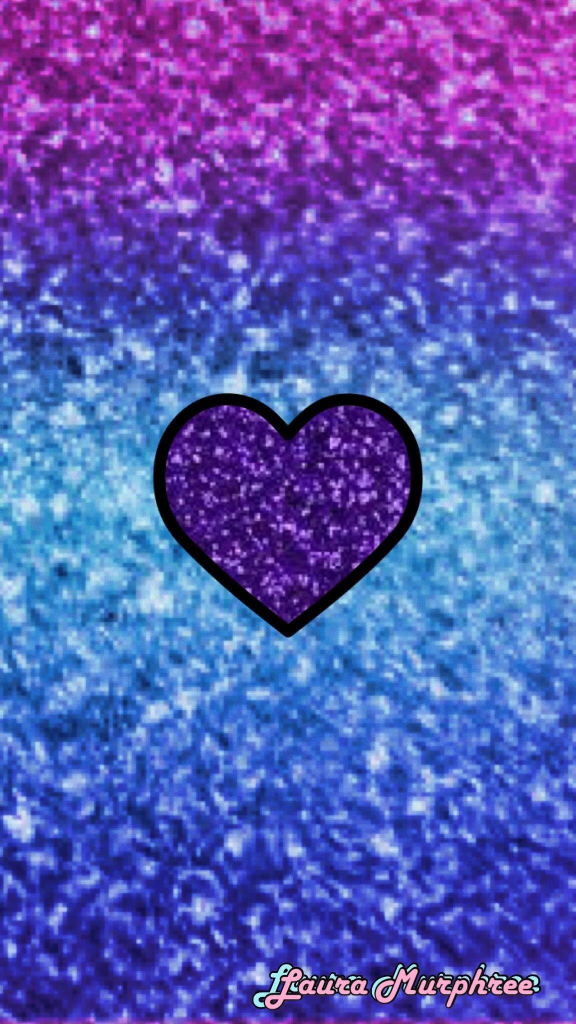 purple and blue hearts background