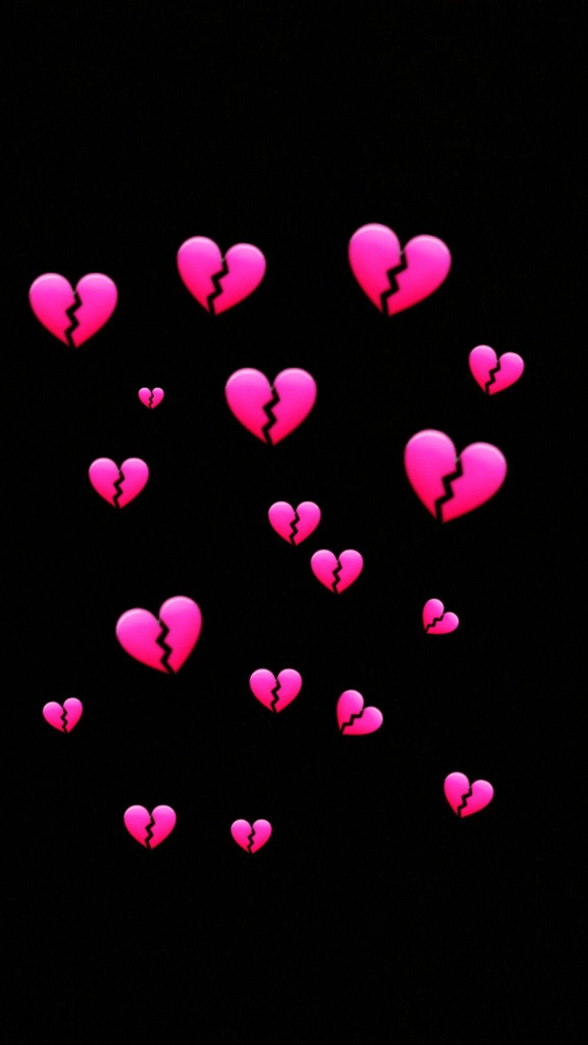 Heart Emoji Wallpaper Black Background - Black Heart Wallpapers Top