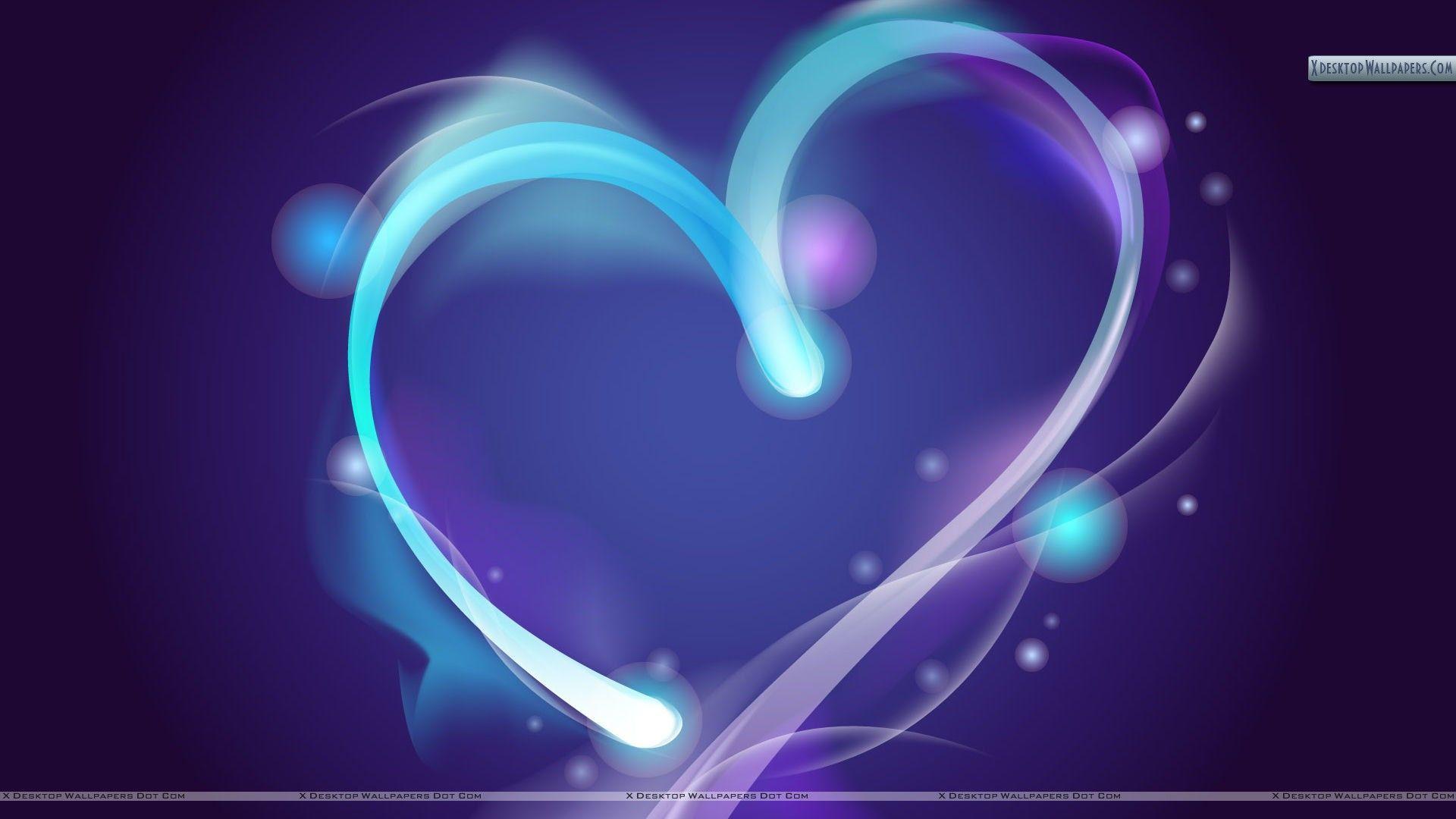 1920x1080 Blue with Pink Hearts Background. Blue Line Abstract Heart