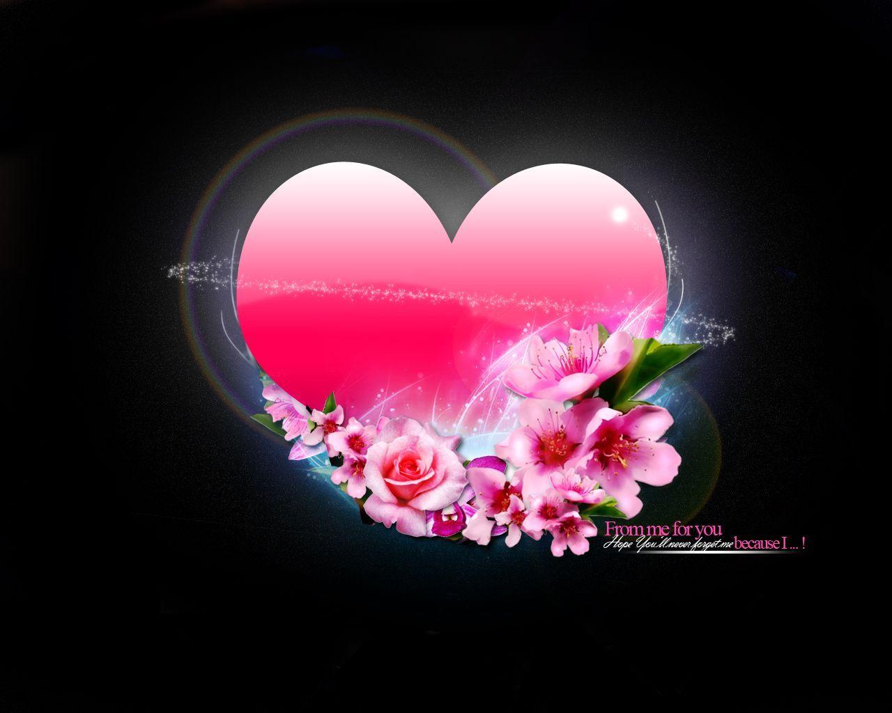 Hình nền HD 1280x1024 3D đẹp trái tim.  Hình nền trái tim màu hồng - 5143
